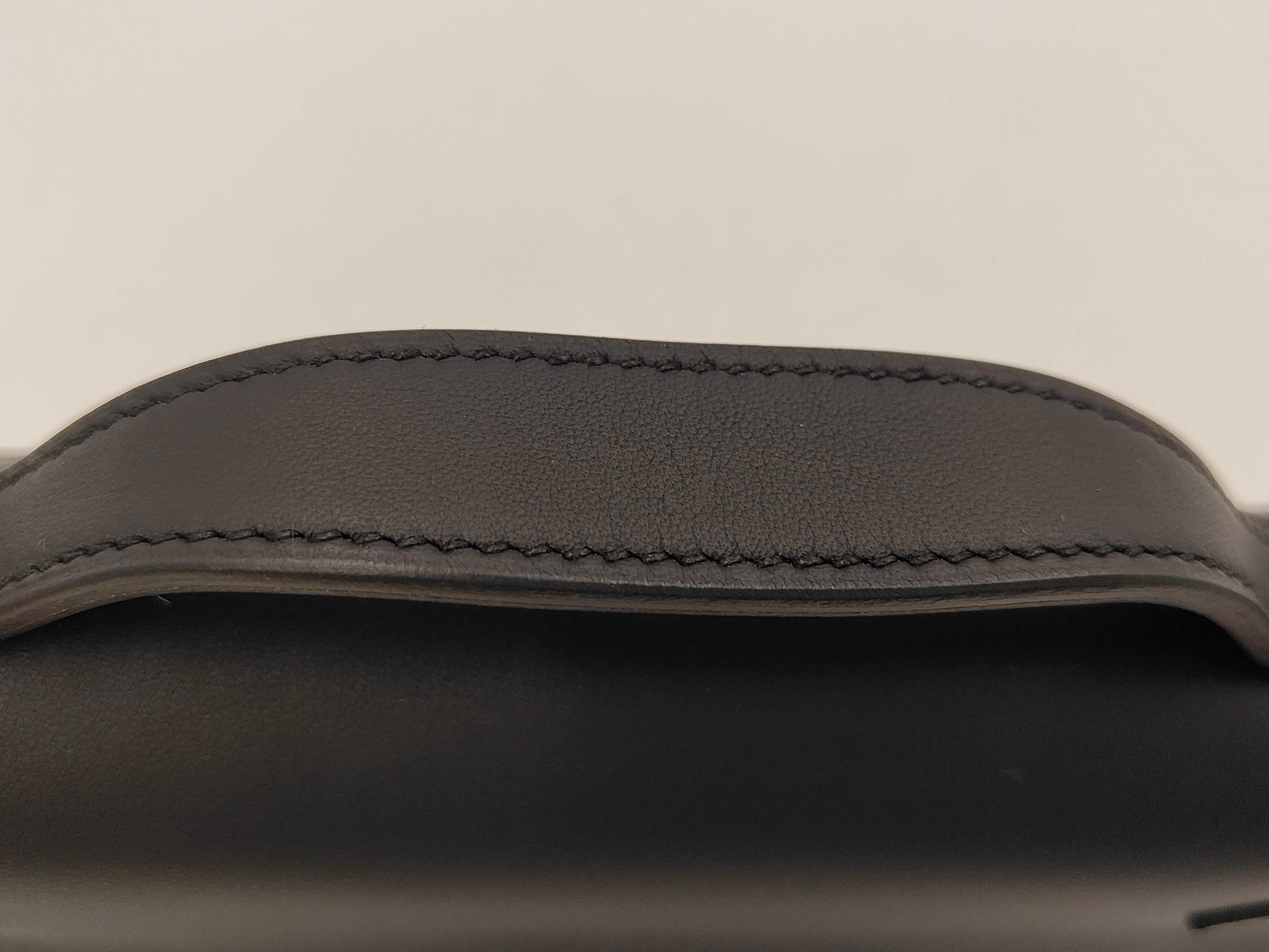 Pochette Kelly, Black Swift Leather, Silver Hardware, G Stamp, Handbag — view 4