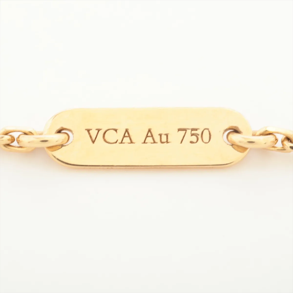 Vintage Alhambra Carnelian Necklace, 750 (Yellow Gold), 5.0g, JE257520. Hallmarks are — view 4
