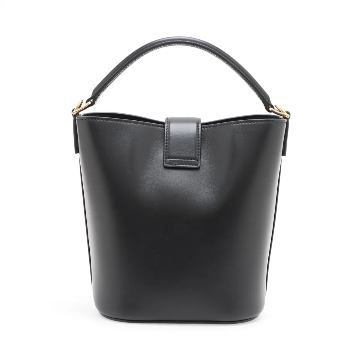 Triomphe Mini Bucket Louise Leather Handbag, Black — view 2
