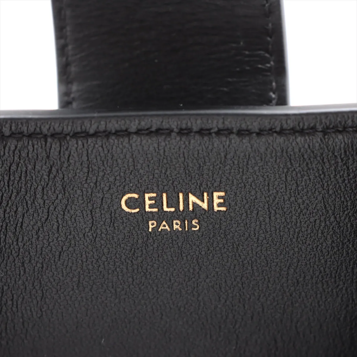 Triomphe Mini Bucket Louise Leather Handbag, Black — view 8