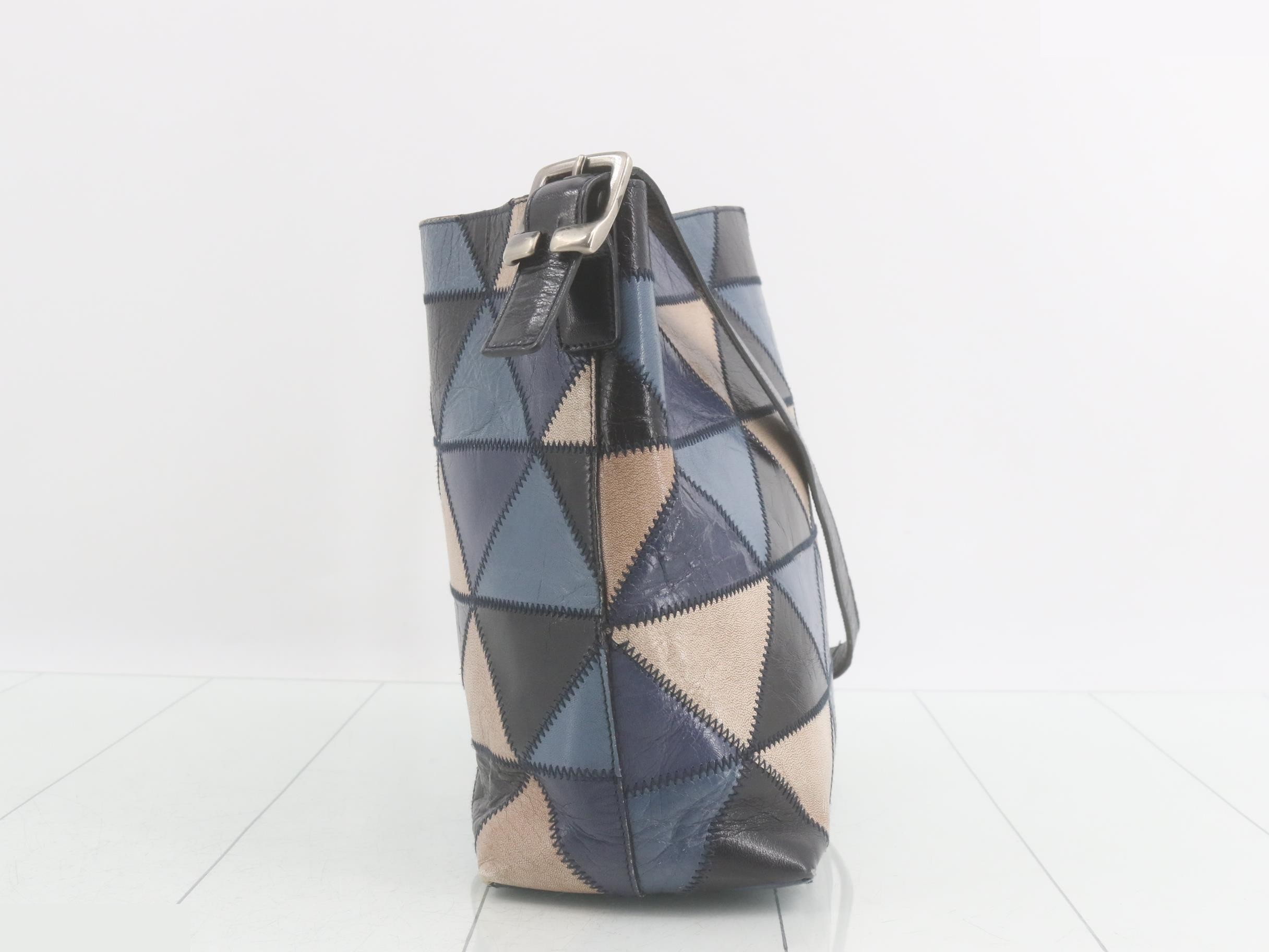 Other lines: Bags, One-shoulder bags, Patchwork leather, Blue — view 3
