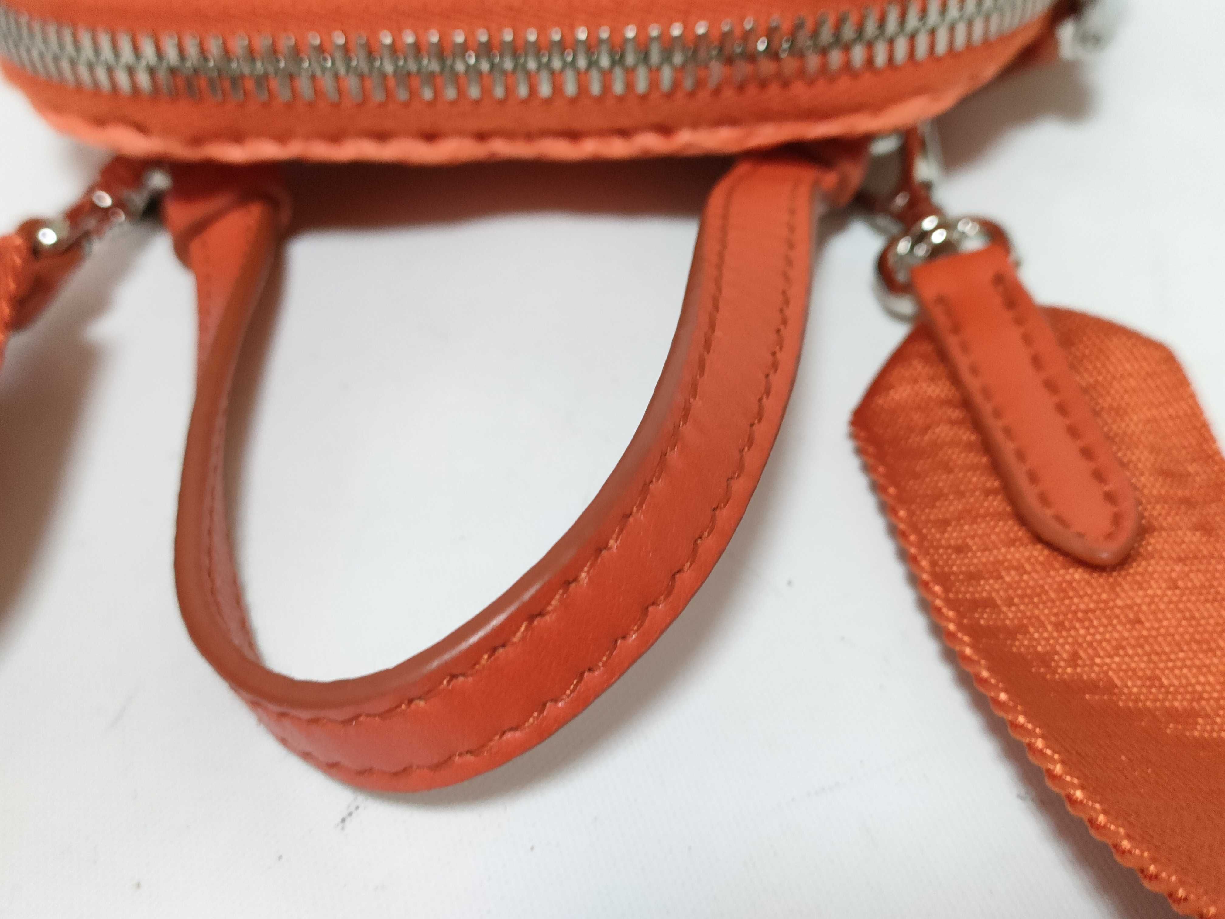 FR- Raffia x leather Shoulder bag Orange 1BP027 Pouch — view 4
