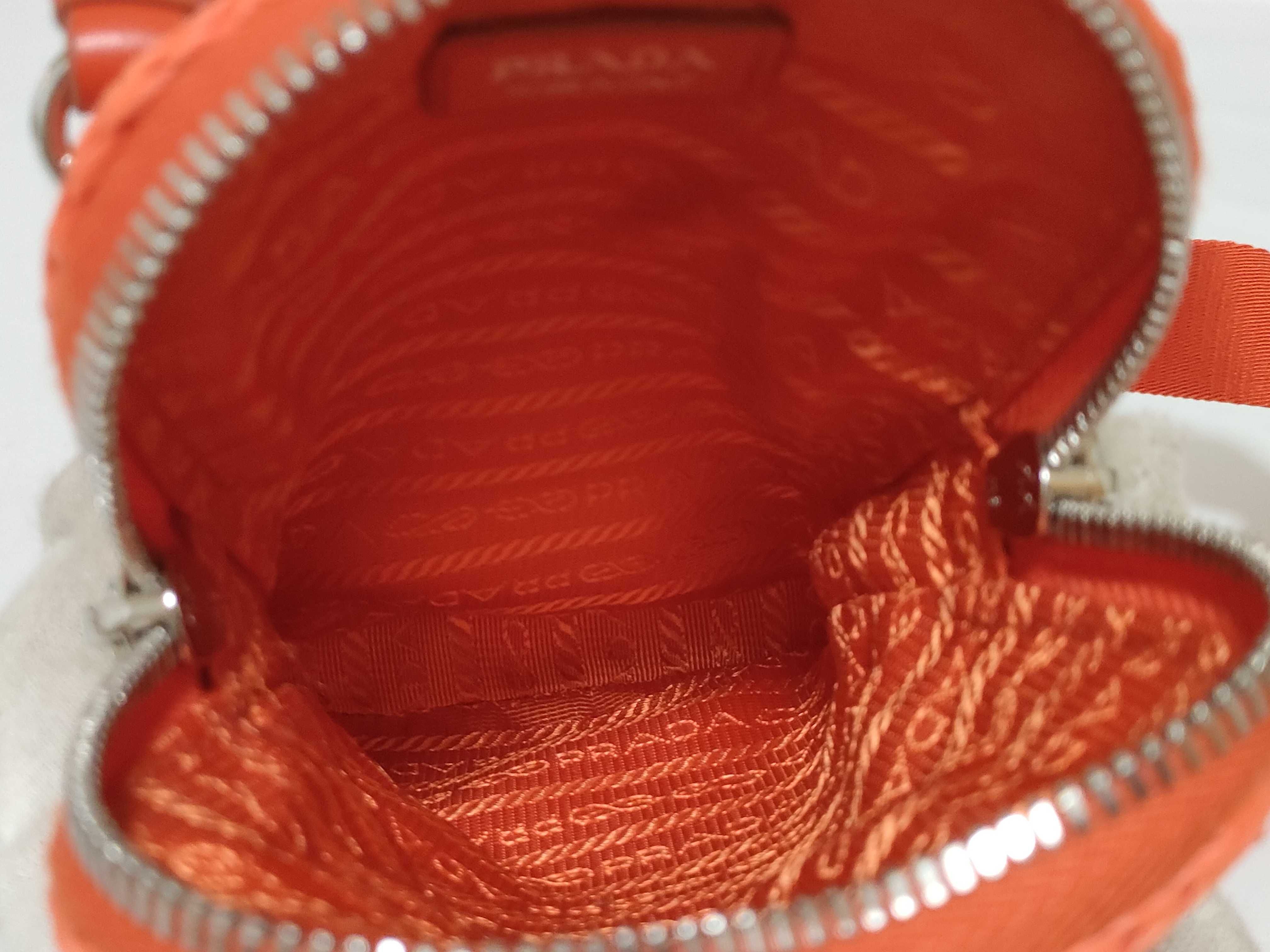 FR- Raffia x leather Shoulder bag Orange 1BP027 Pouch — view 10