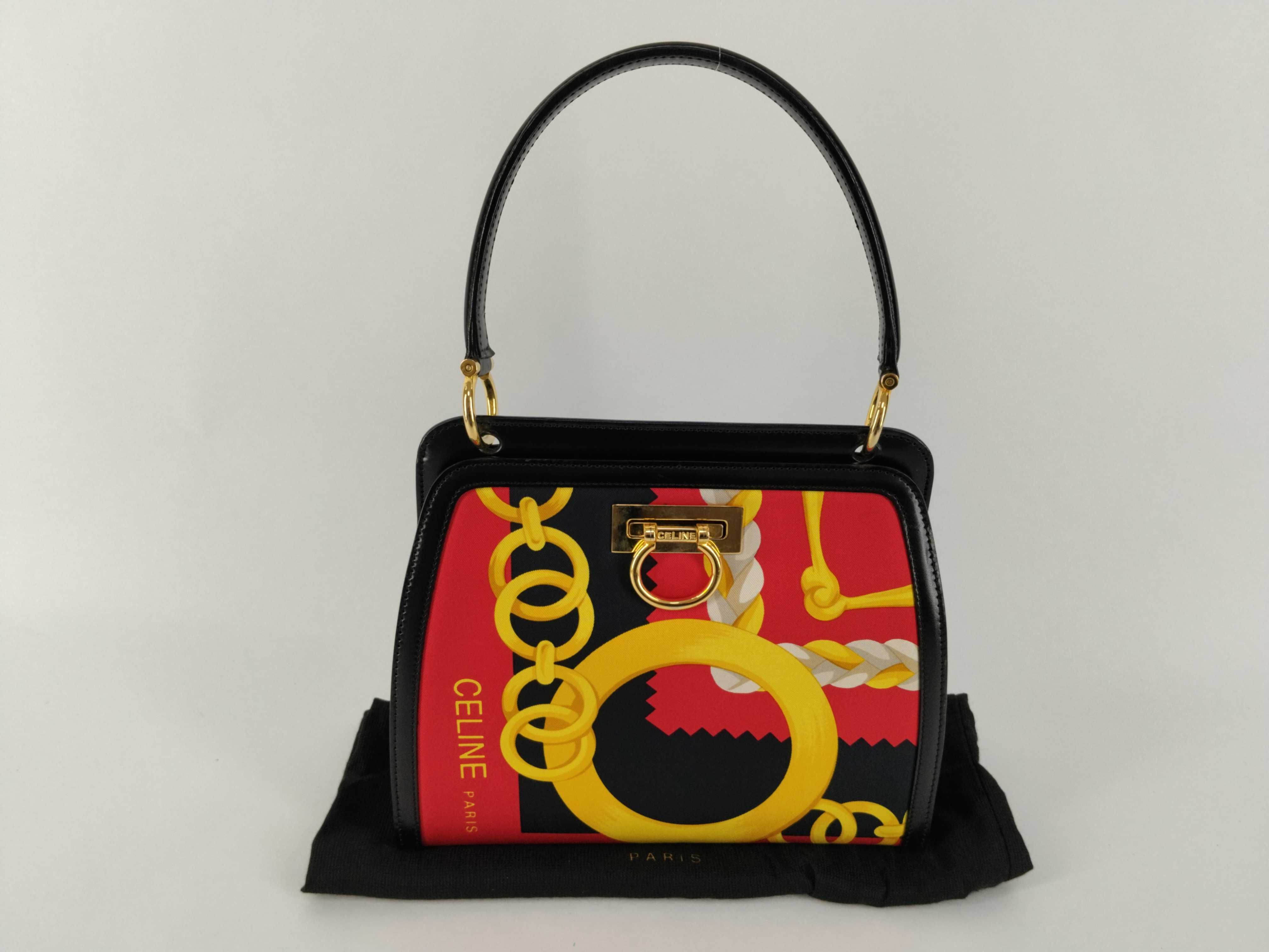 Gancini handbag, scarf pattern, rare handbag