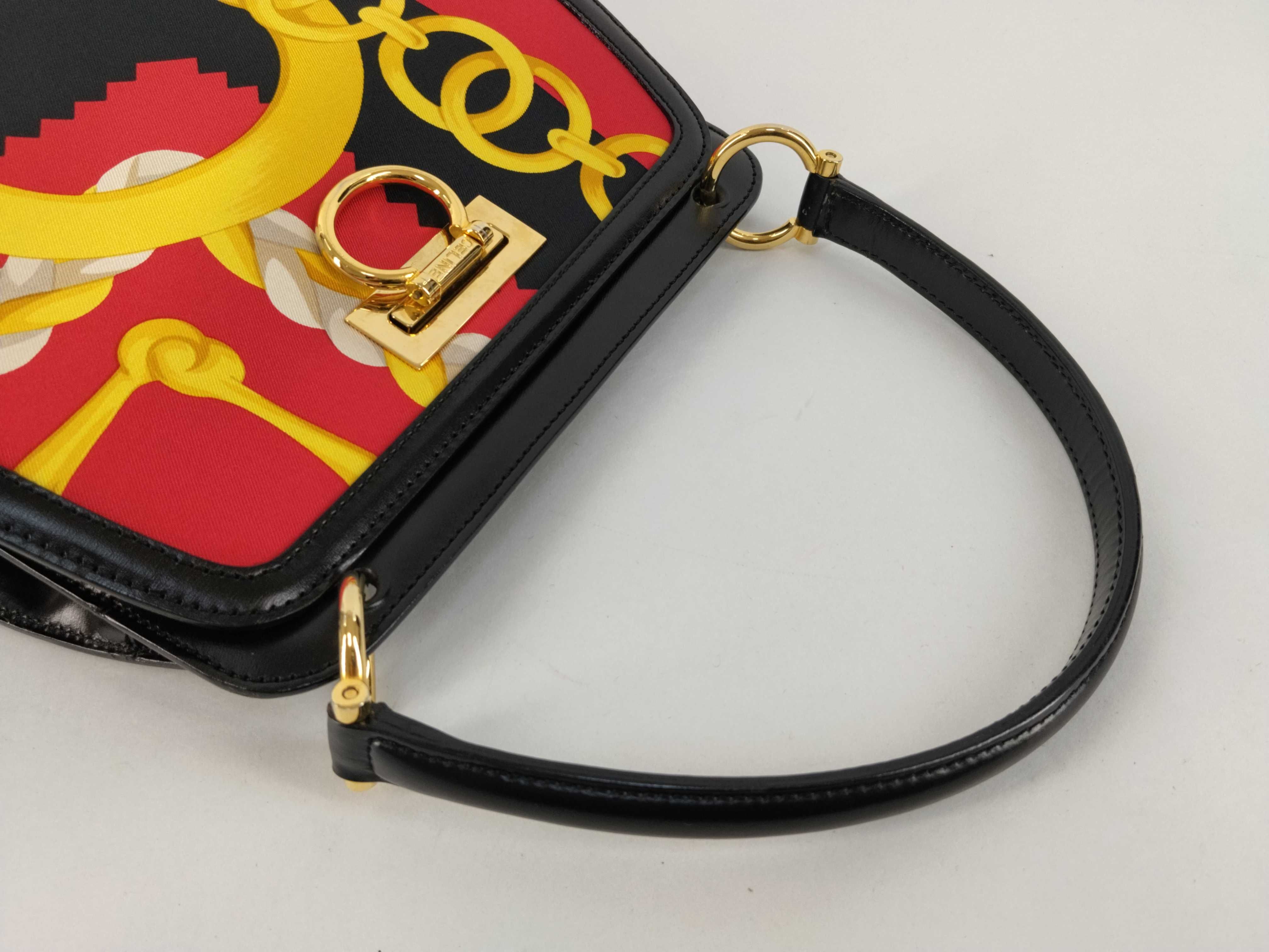 Gancini handbag, scarf pattern, rare handbag — view 3