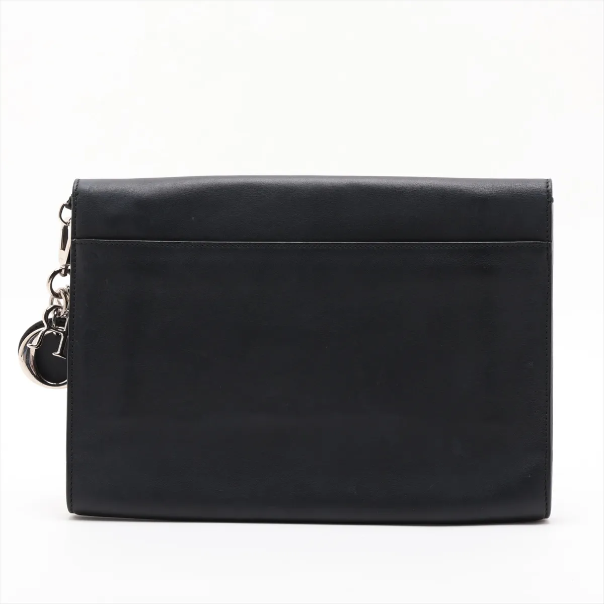 Leather Clutch Bag, Black — view 2