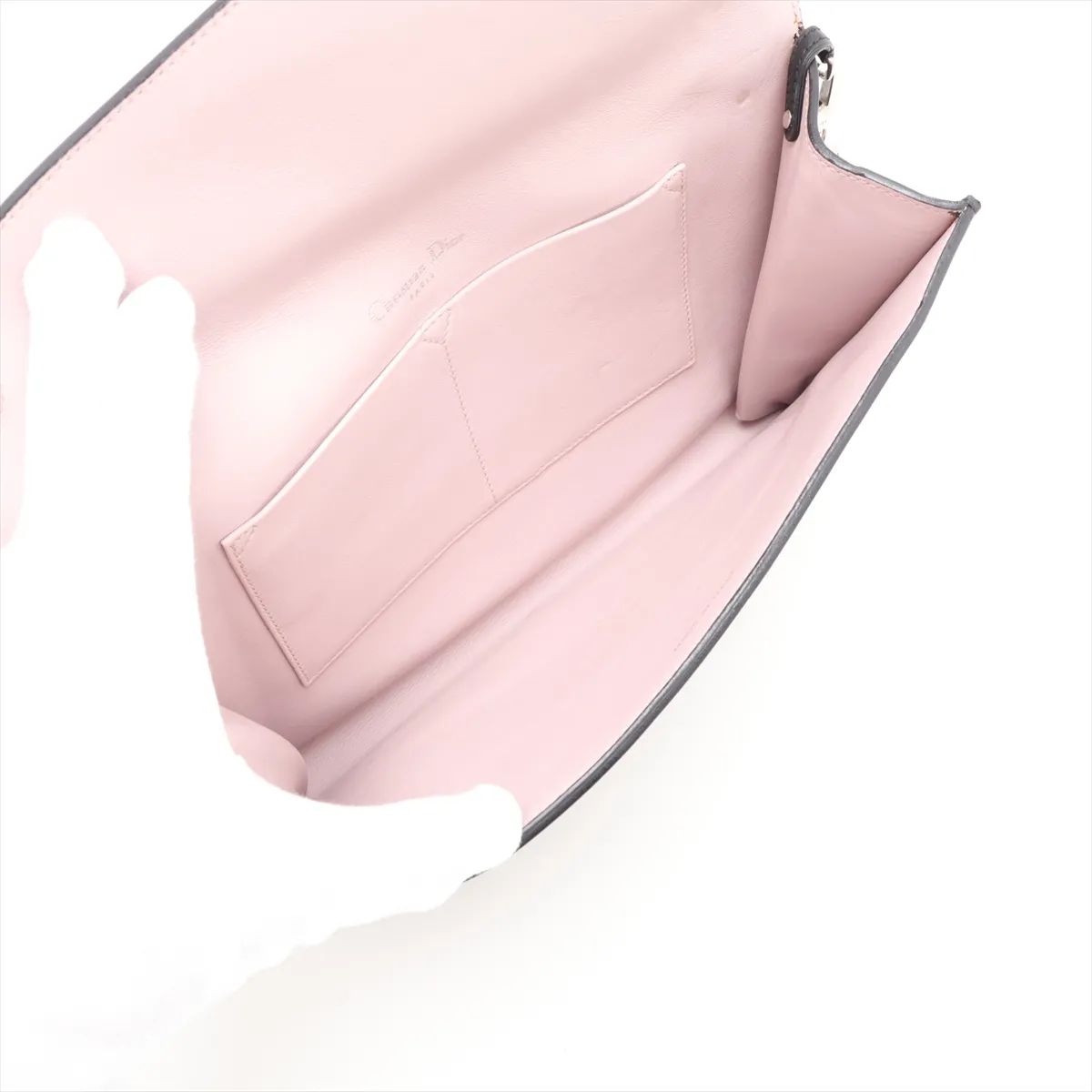 Leather Clutch Bag, Black — view 5