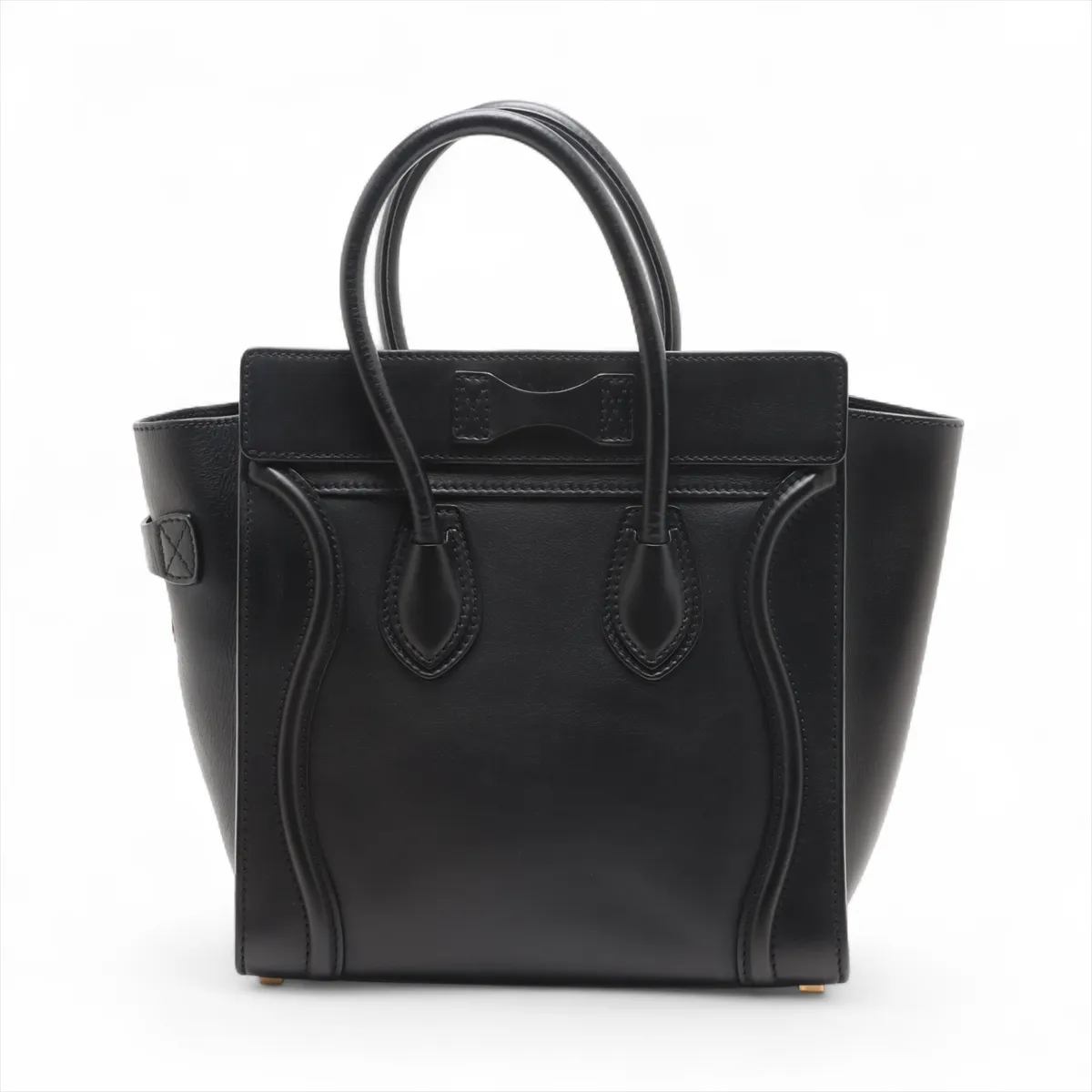 Luggage Micro Shopper Leather Handbag Black — view 2
