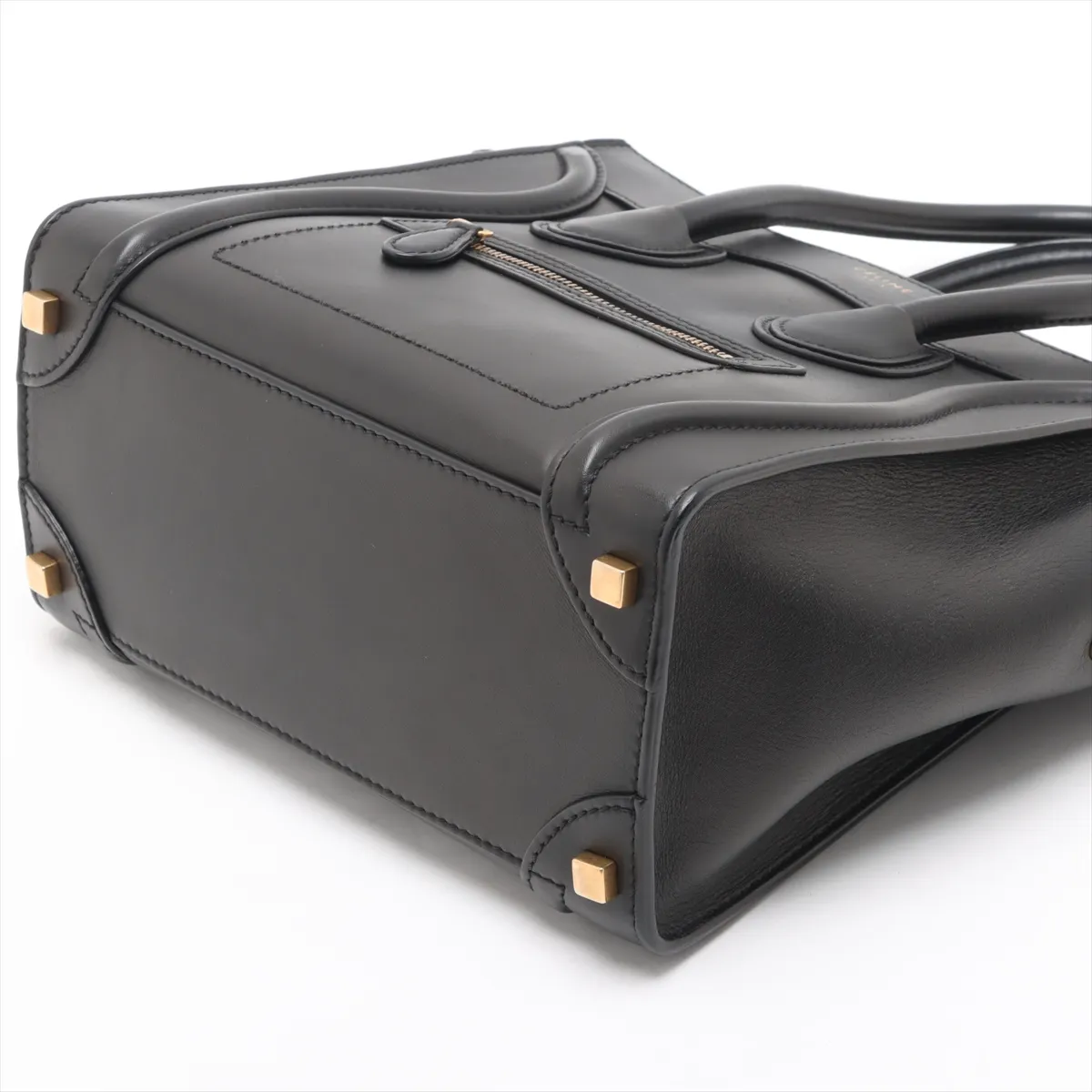 Luggage Micro Shopper Leather Handbag Black — view 3