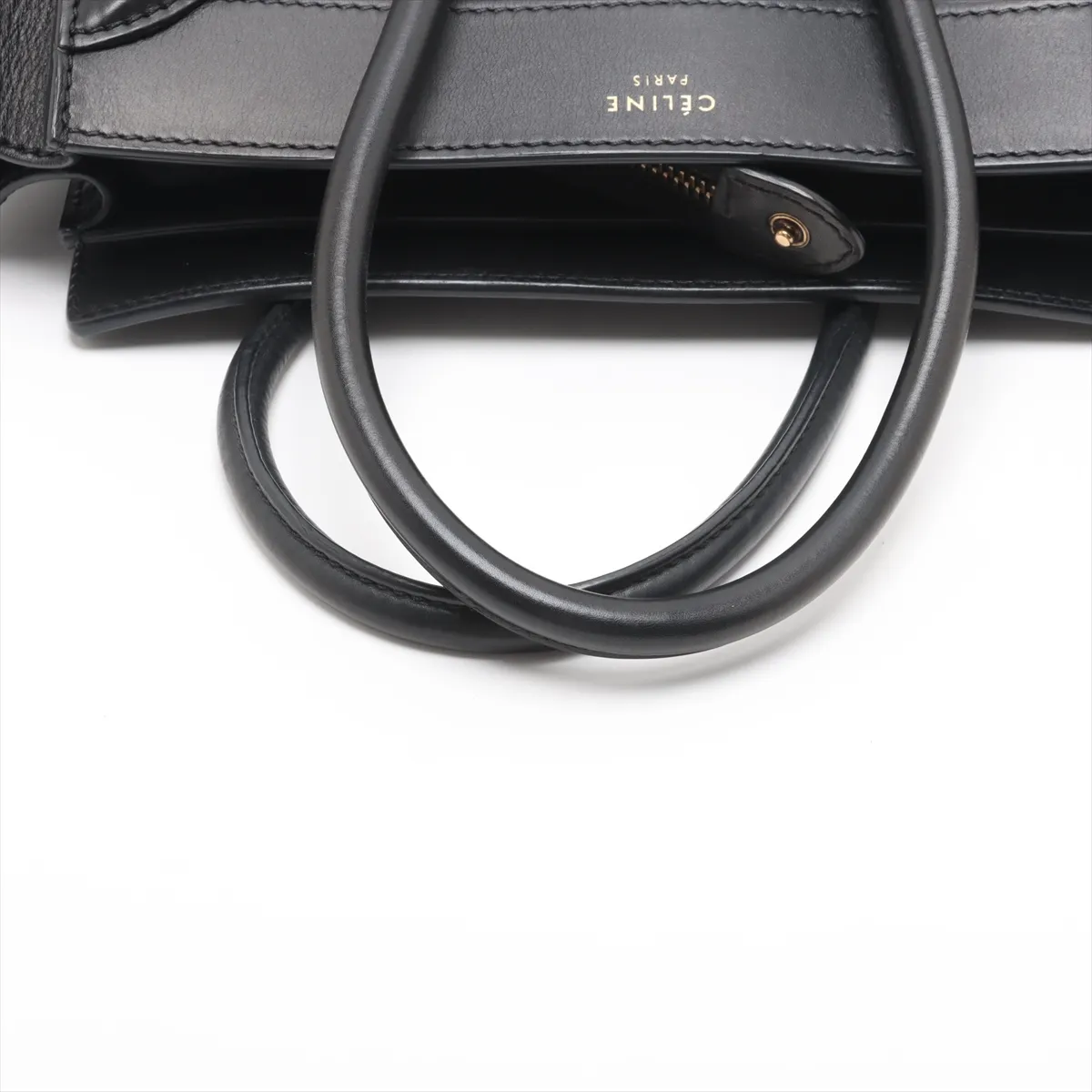 Luggage Micro Shopper Leather Handbag Black — view 5