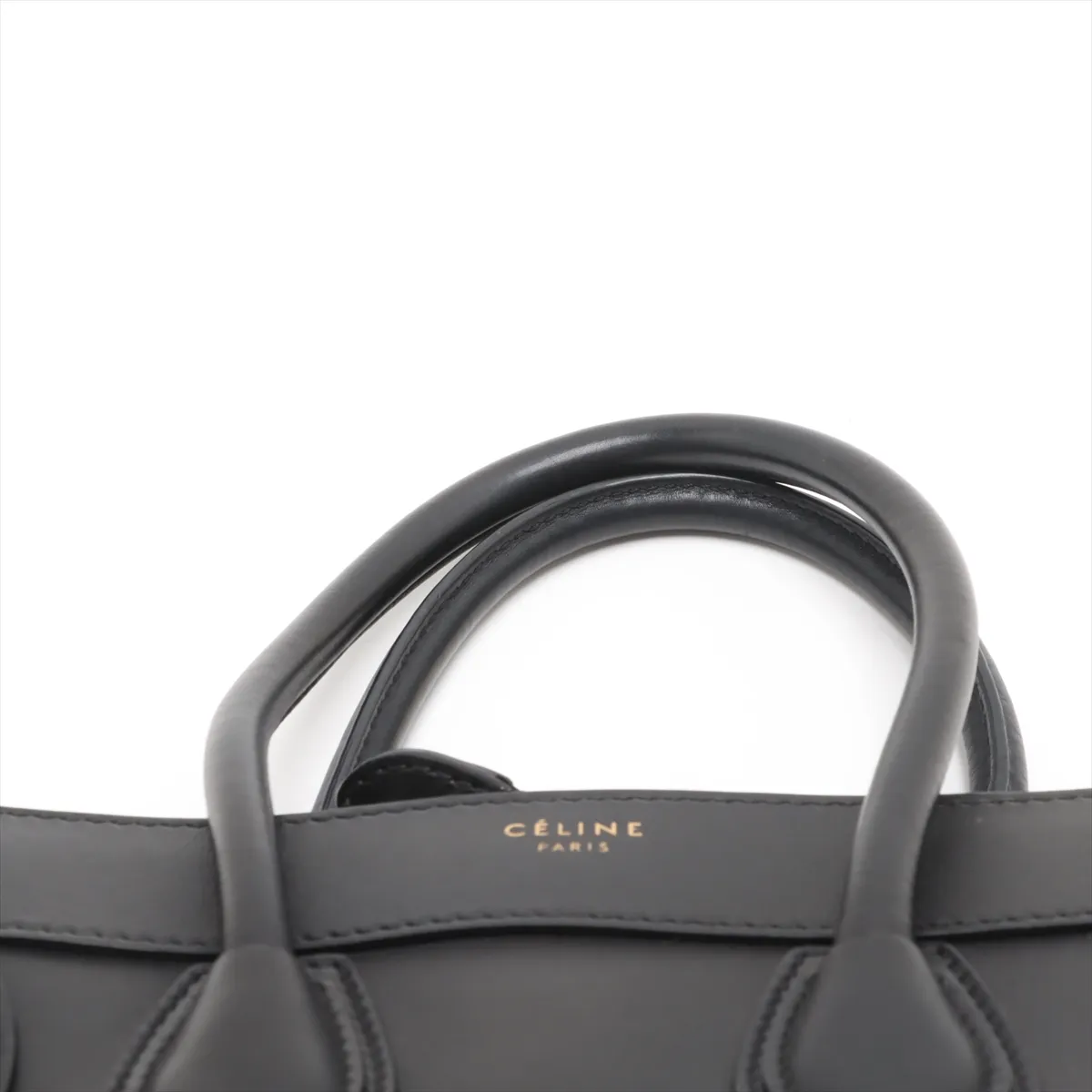 Luggage Micro Shopper Leather Handbag Black — view 6