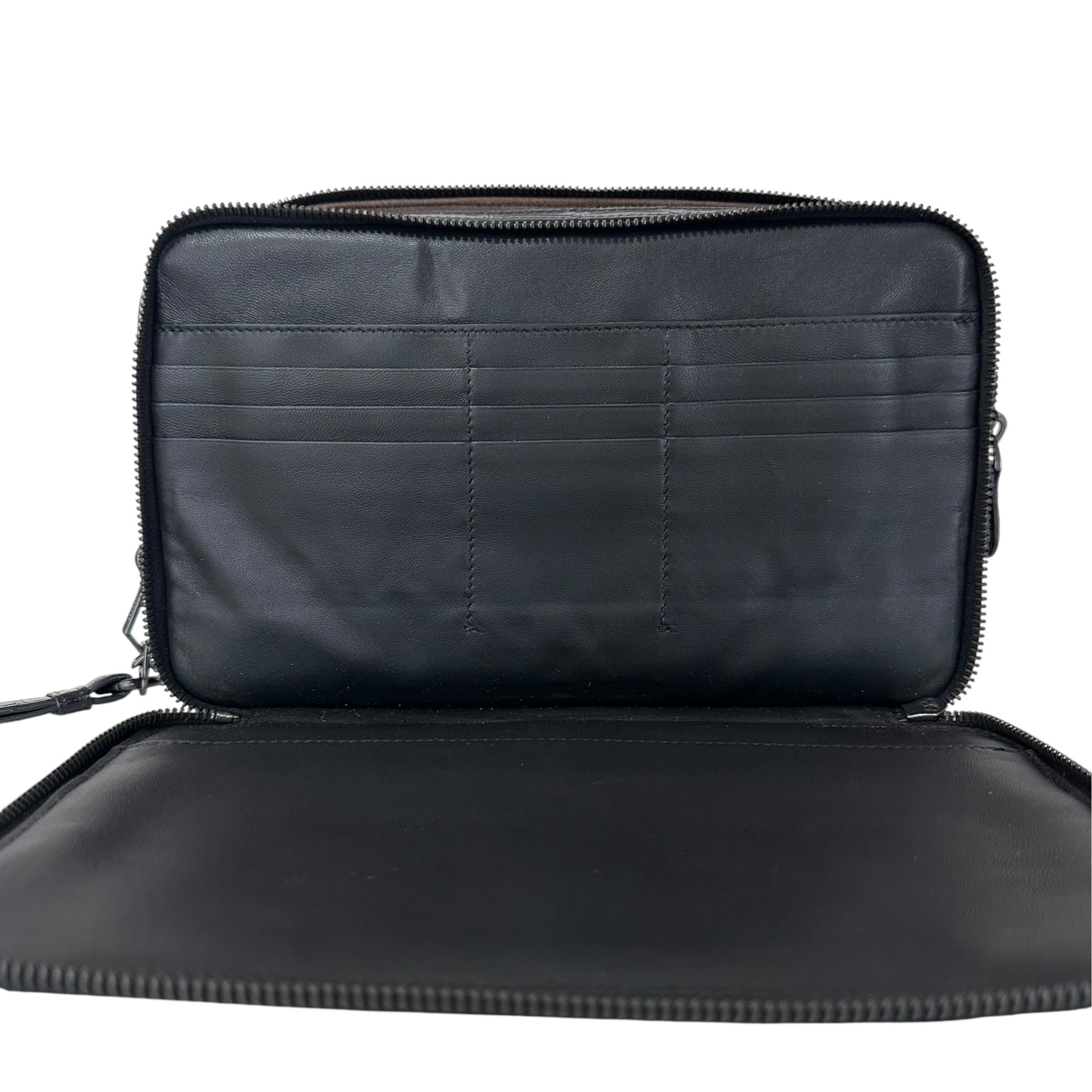 Crocodile Clutch Bag, Second Bag, Black — view 11