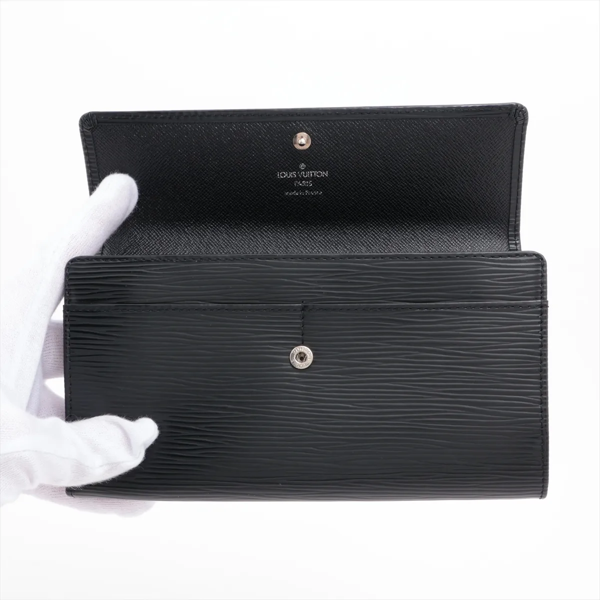 Epi Pochette Portemonnaie Credit M63572 SR0026 Noir Long Wallet — view 3