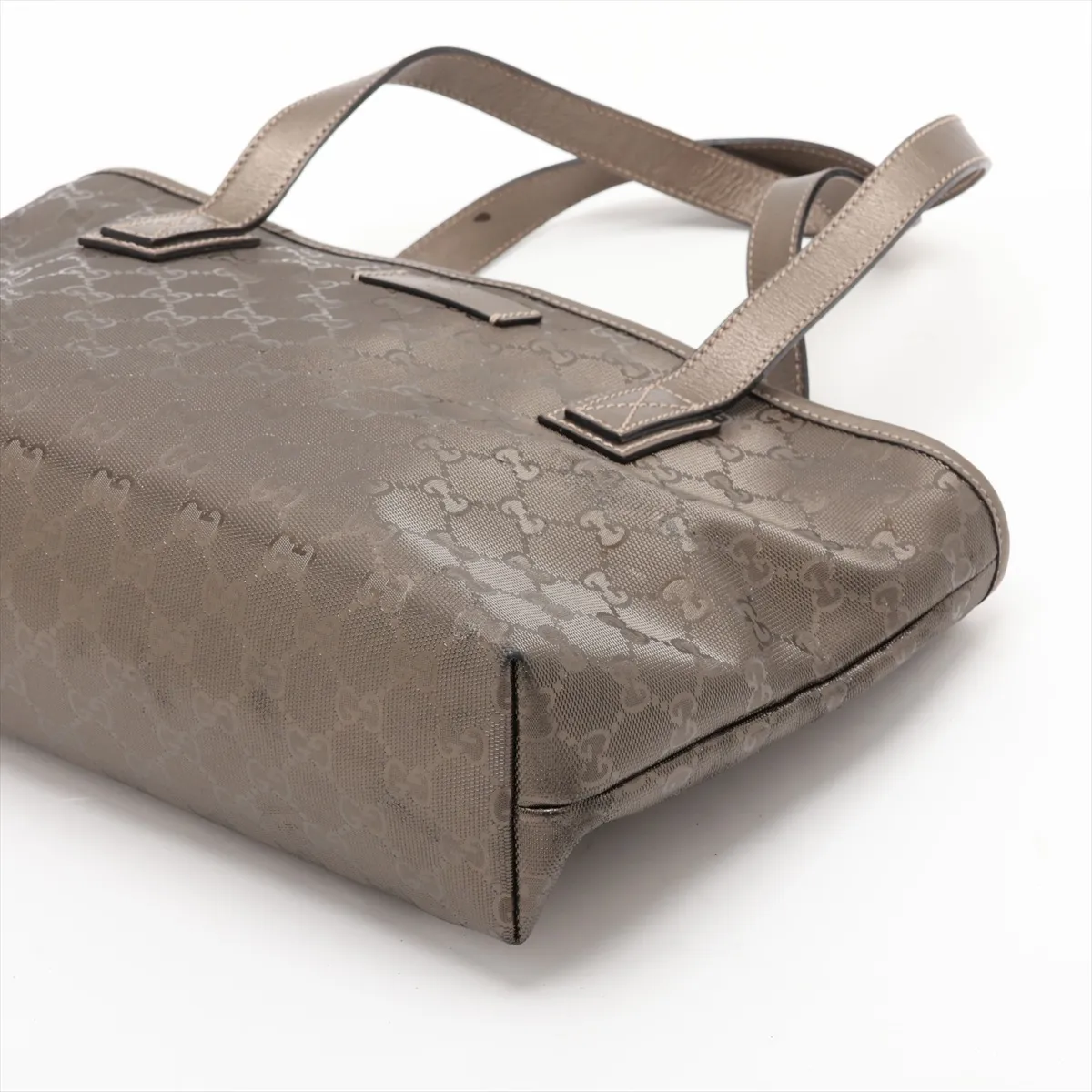 GG Imprime PVC x Leather Tote Bag, Gold, 211138 — view 3