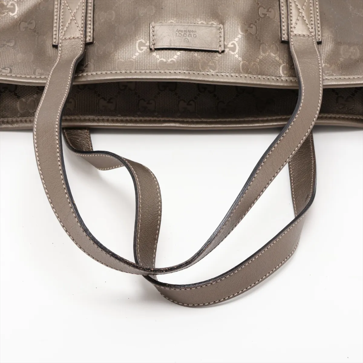 GG Imprime PVC x Leather Tote Bag, Gold, 211138 — view 5