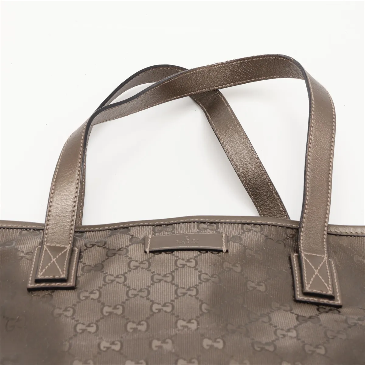 GG Imprime PVC x Leather Tote Bag, Gold, 211138 — view 6