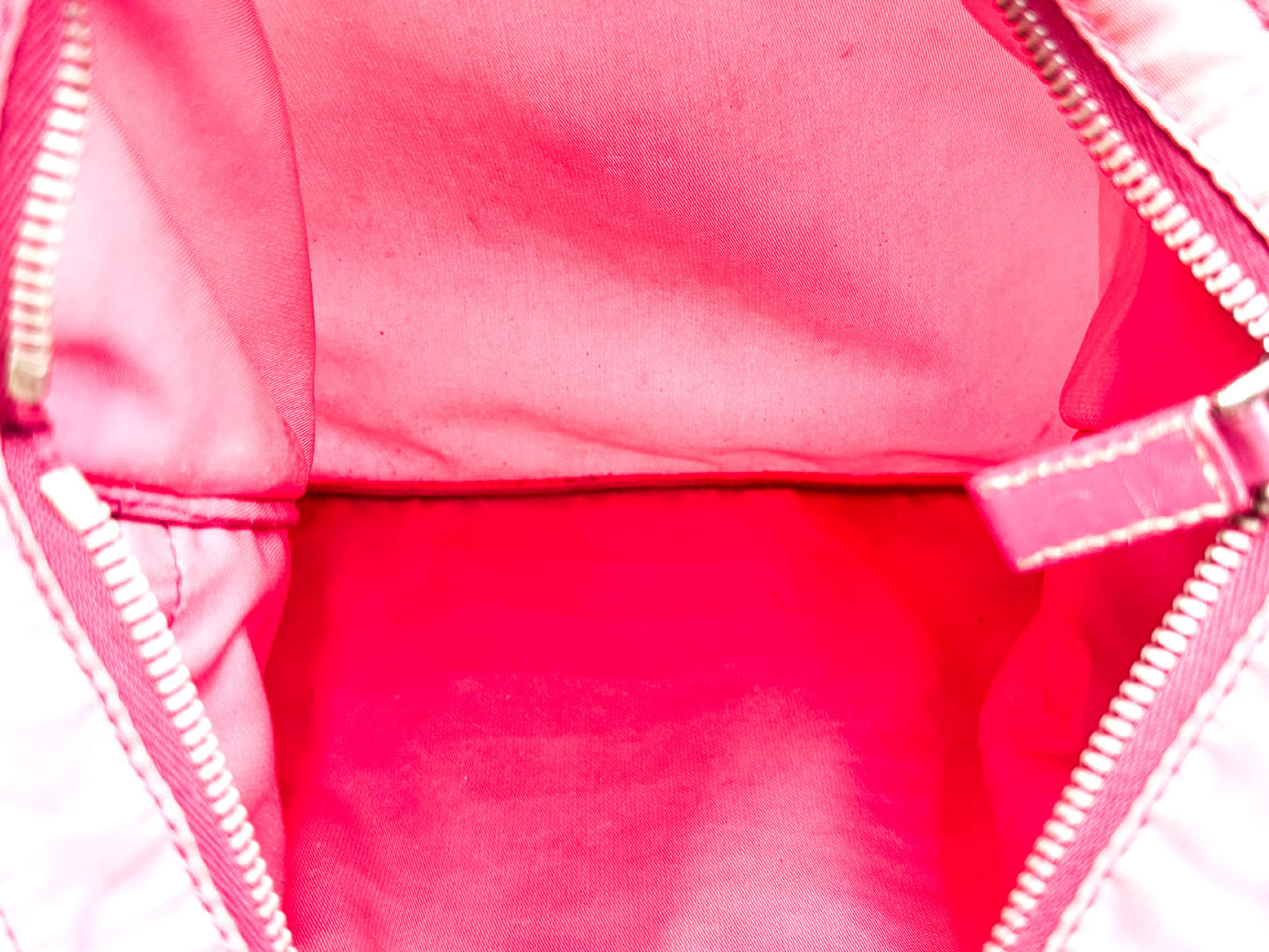 Nylon Shoulder Bag, Pink, Triangle Plate — view 9