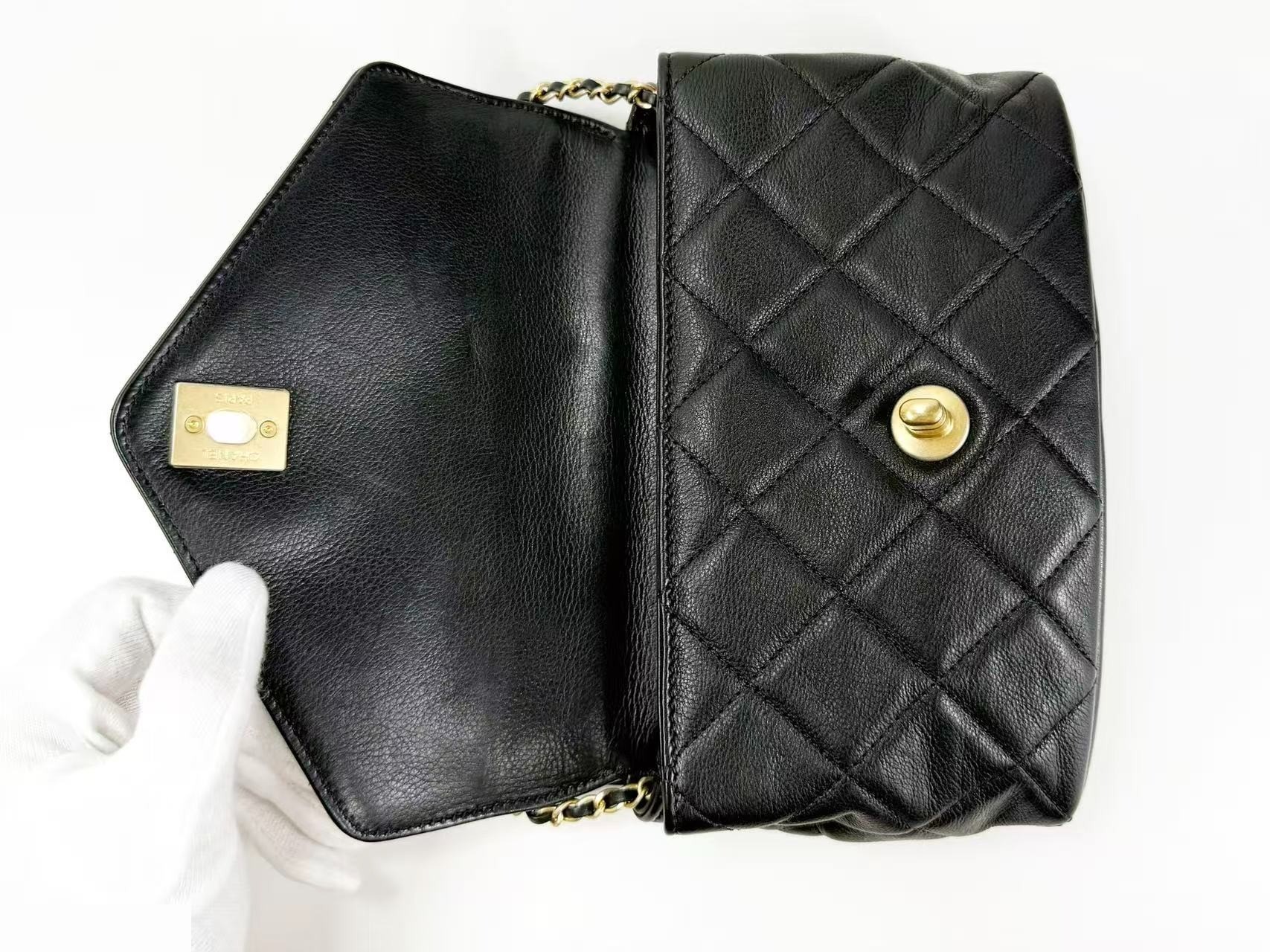 Black Runway Matelassé 3-way Shoulder Bag, W19 (approx.), Serial No. 27 — view 7