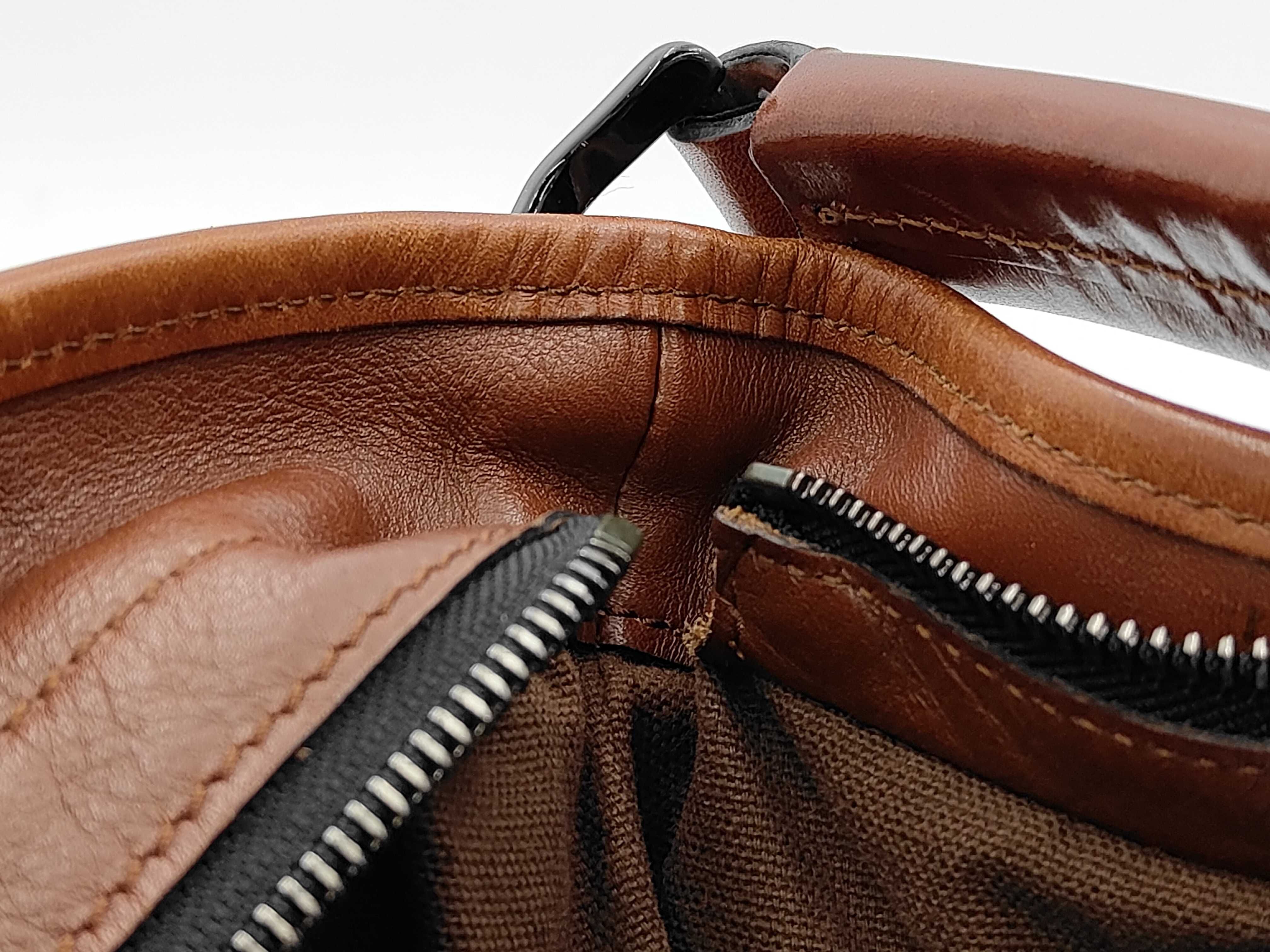 Check Pattern One-Shoulder Bag Brown Canvas Shoulder Bag — view 11