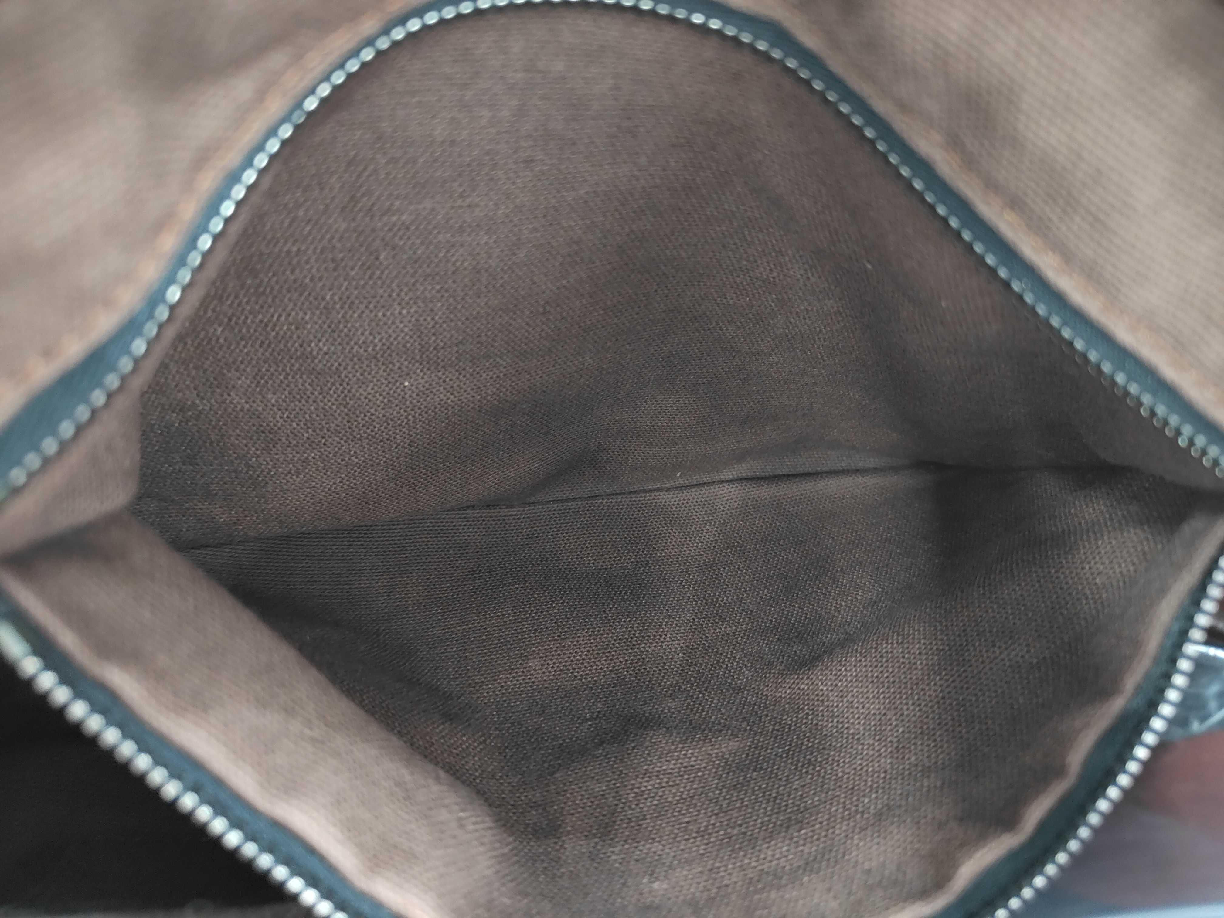 Check Pattern One-Shoulder Bag Brown Canvas Shoulder Bag — view 13