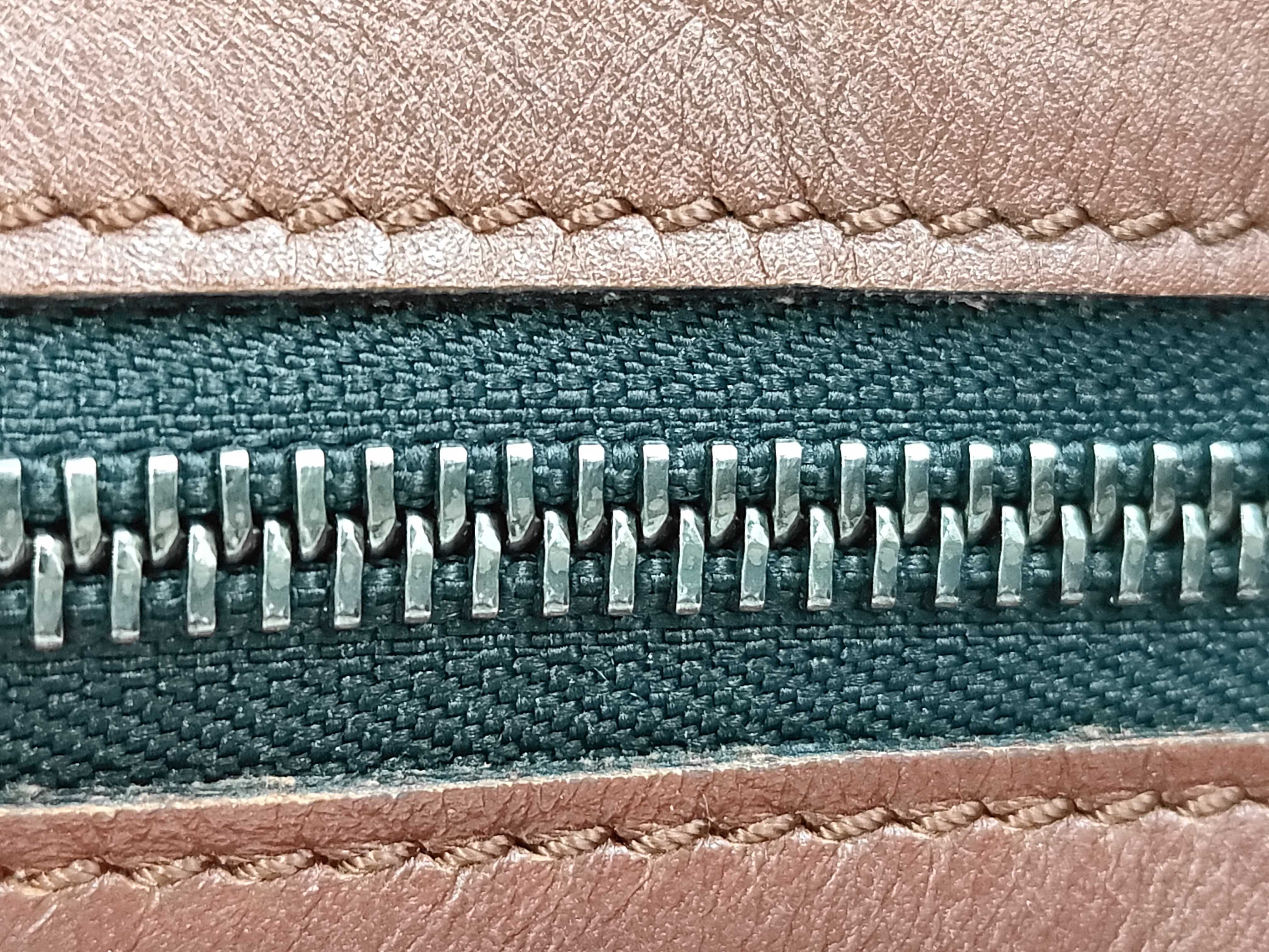 Check Pattern One-Shoulder Bag Brown Canvas Shoulder Bag — view 10