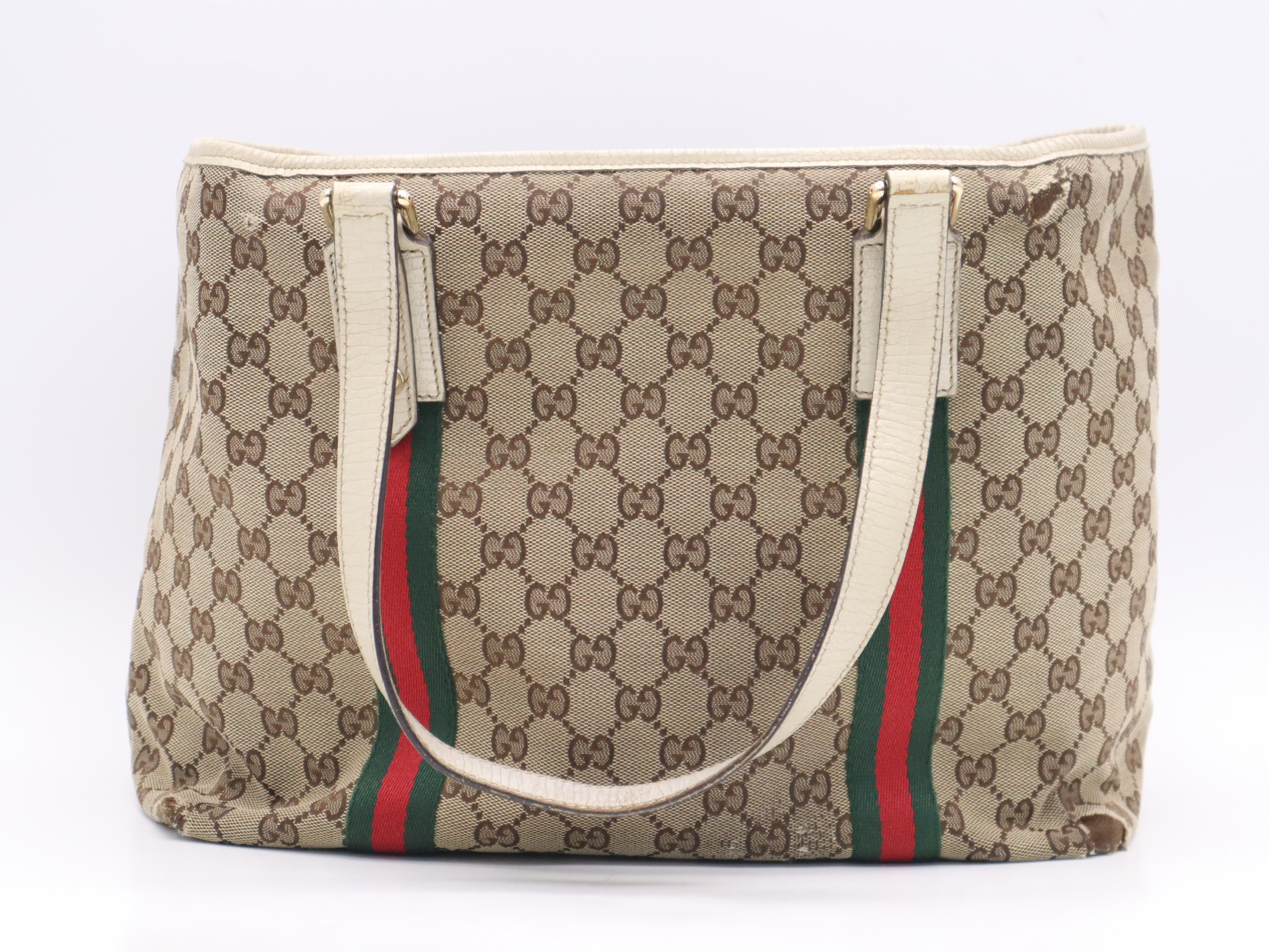 486628GG Canvas Sherry Line Brown Tote Bag — view 2