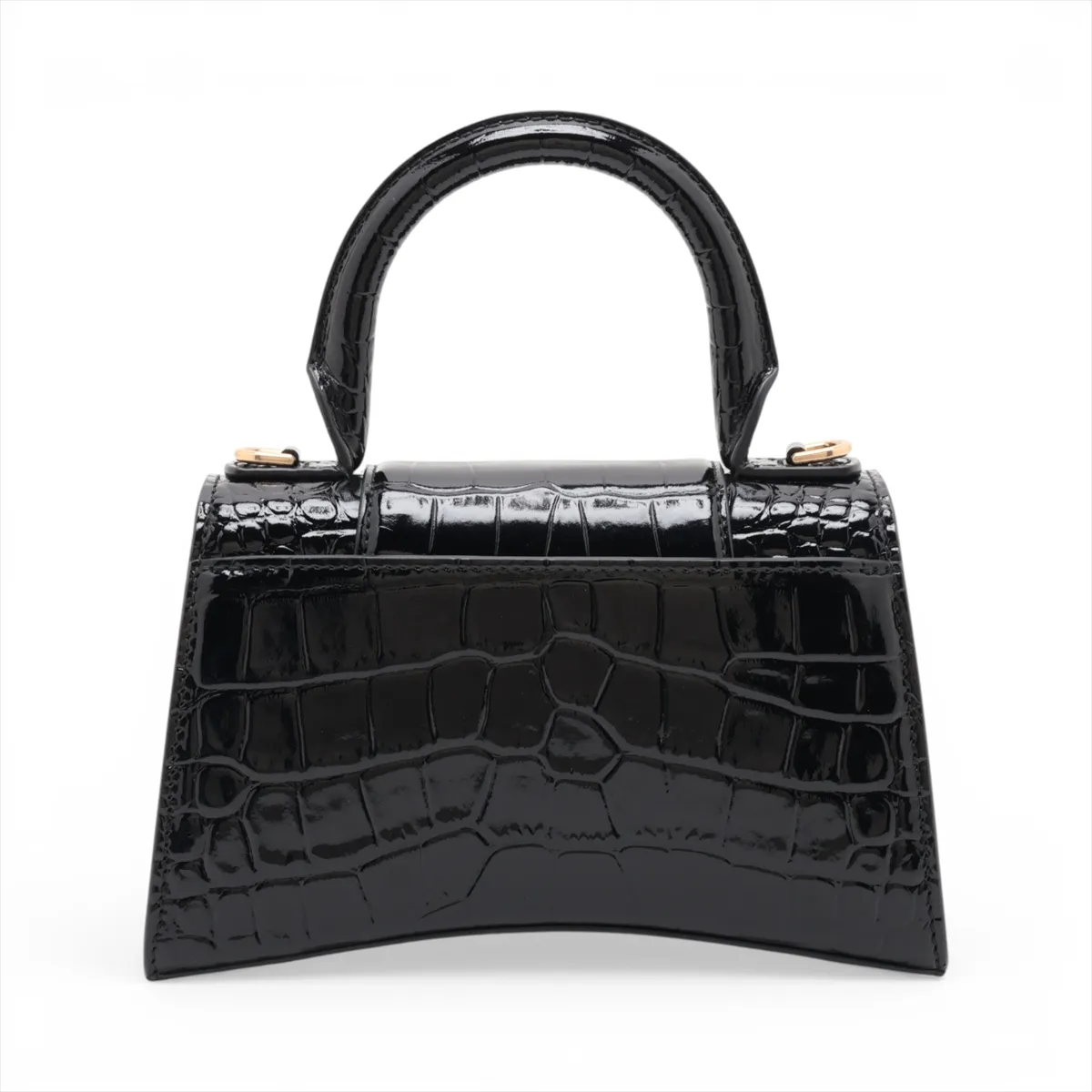 Hourglass XS 592833 Crocodile Embossed 2-Way Handbag Black — view 2