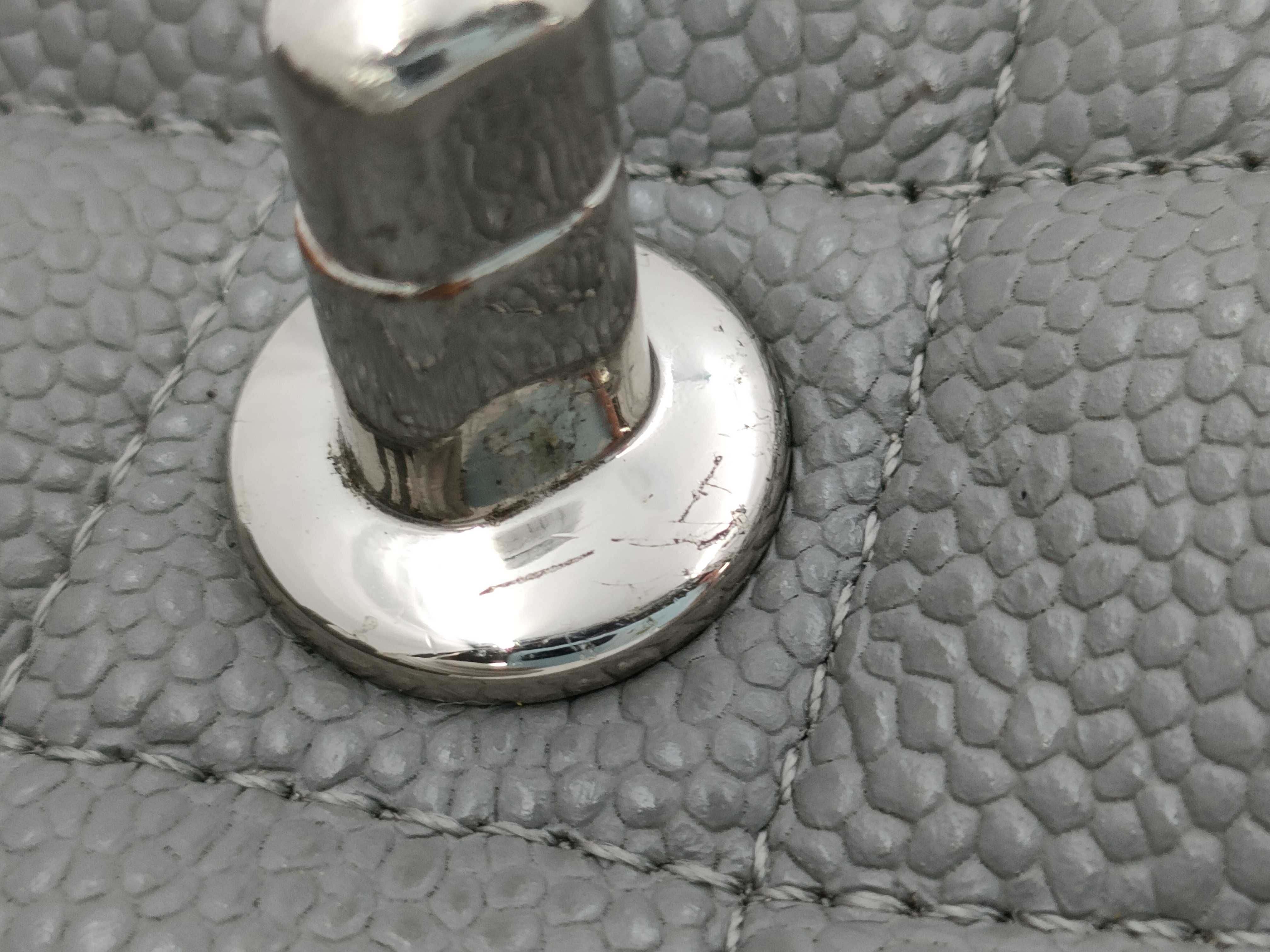 Mini Matelassé Caviar Skin Grey Chain Shoulder Bag — view 13