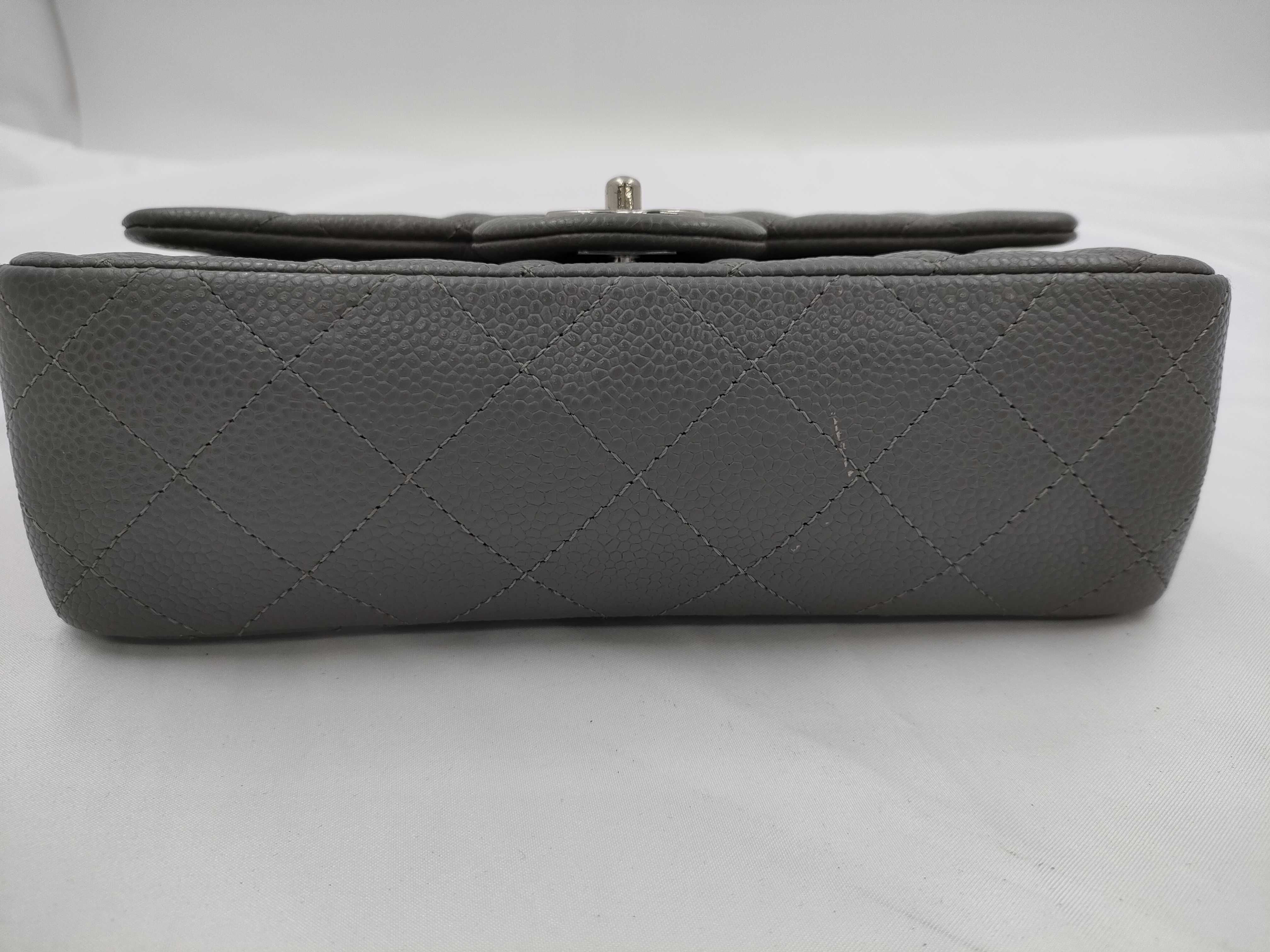 Mini Matelassé Caviar Skin Grey Chain Shoulder Bag — view 7