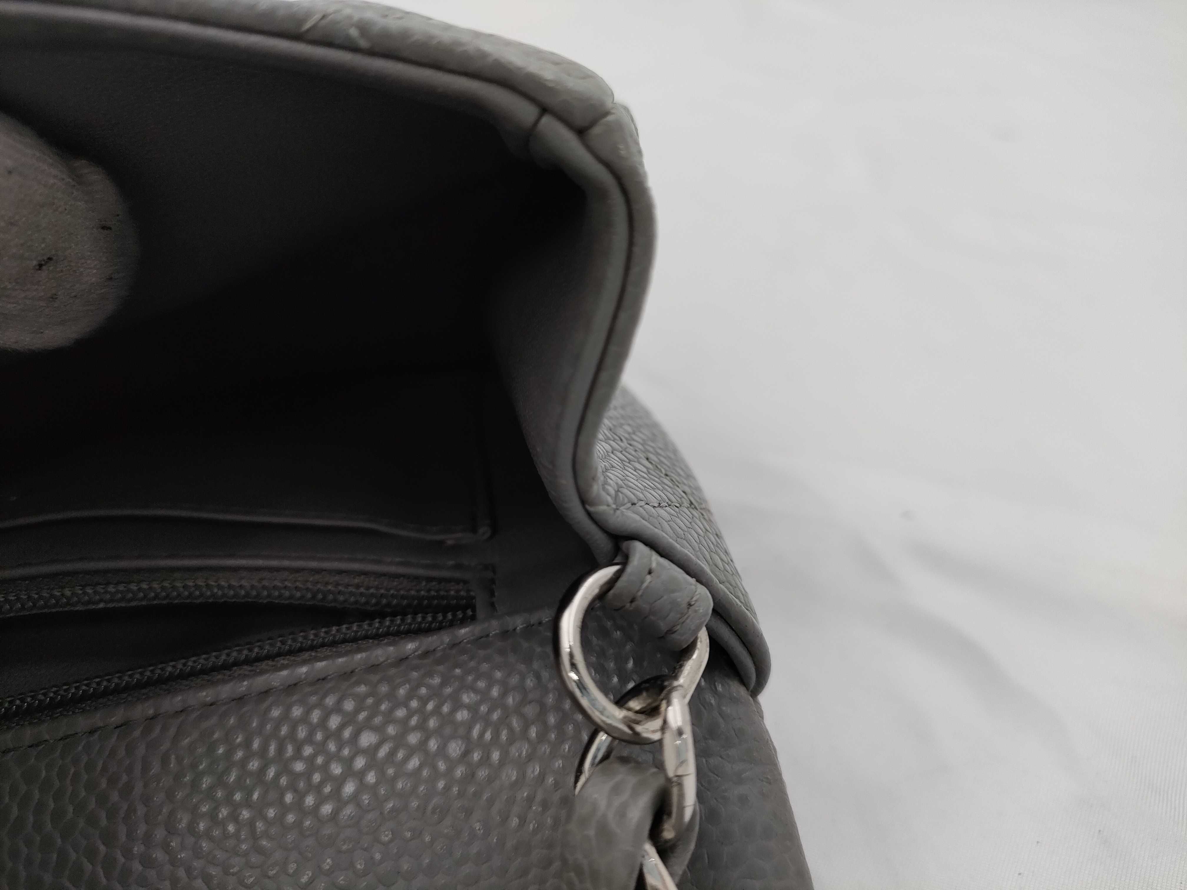 Mini Matelassé Caviar Skin Grey Chain Shoulder Bag — view 9
