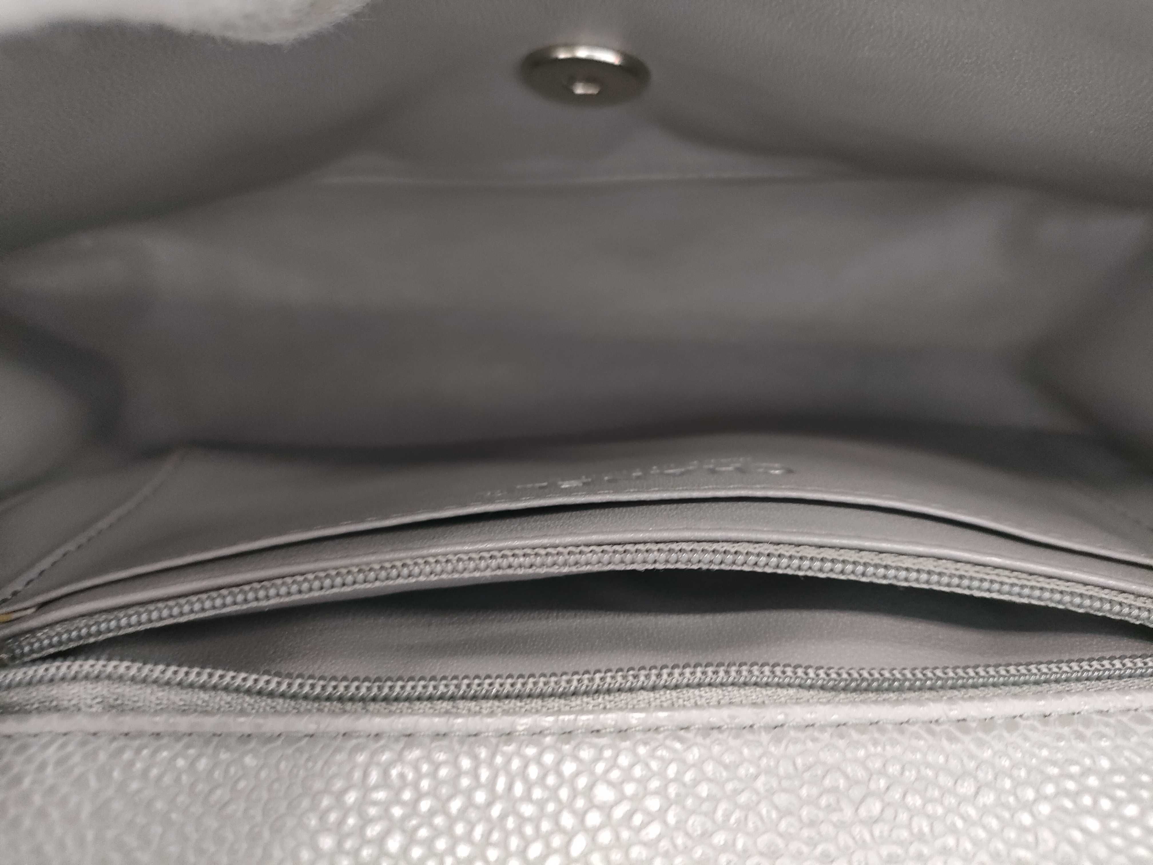 Mini Matelassé Caviar Skin Grey Chain Shoulder Bag — view 10