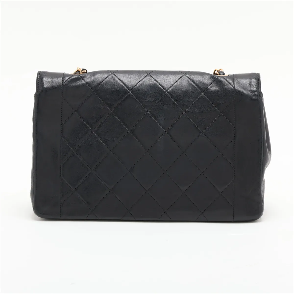 Matelassé Lambskin Single Flap Single Chain Bag, Diana Flap, Black with Gold Hardware, 2066941, Series 2 — view 2