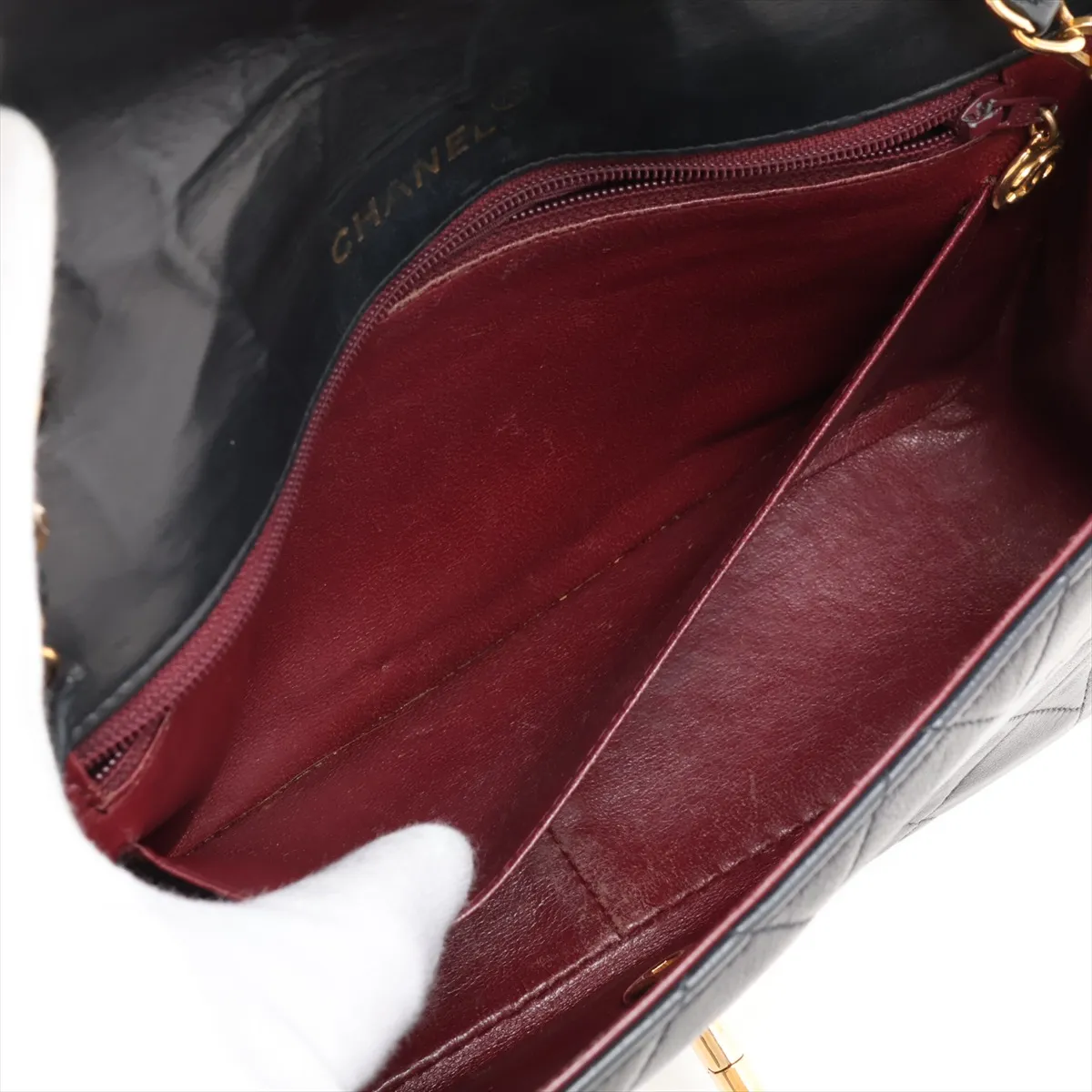 Matelassé Lambskin Single Flap Single Chain Bag, Diana Flap, Black with Gold Hardware, 2066941, Series 2 — view 8