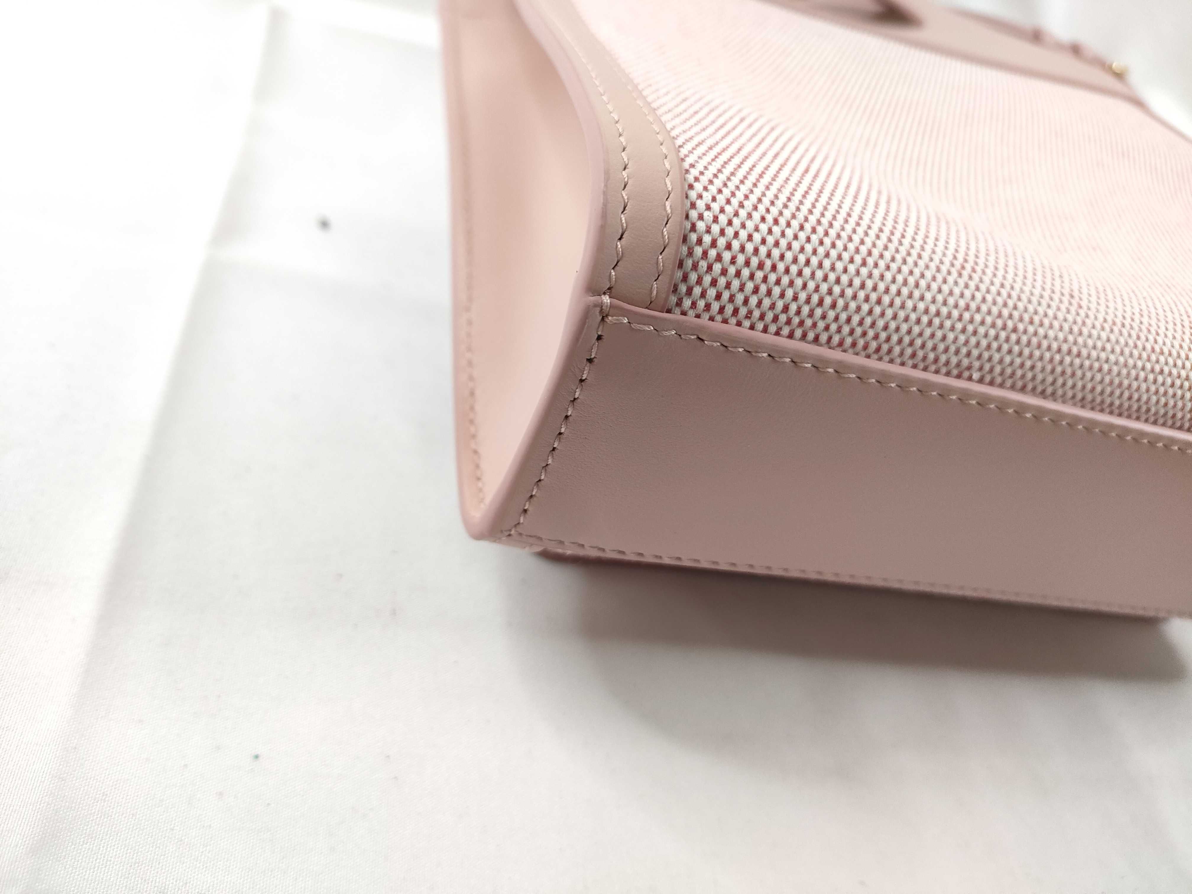 KR - Mini Two Tone canvas x leather 2-way Handbag Pink - Grade N Handbag — view 3