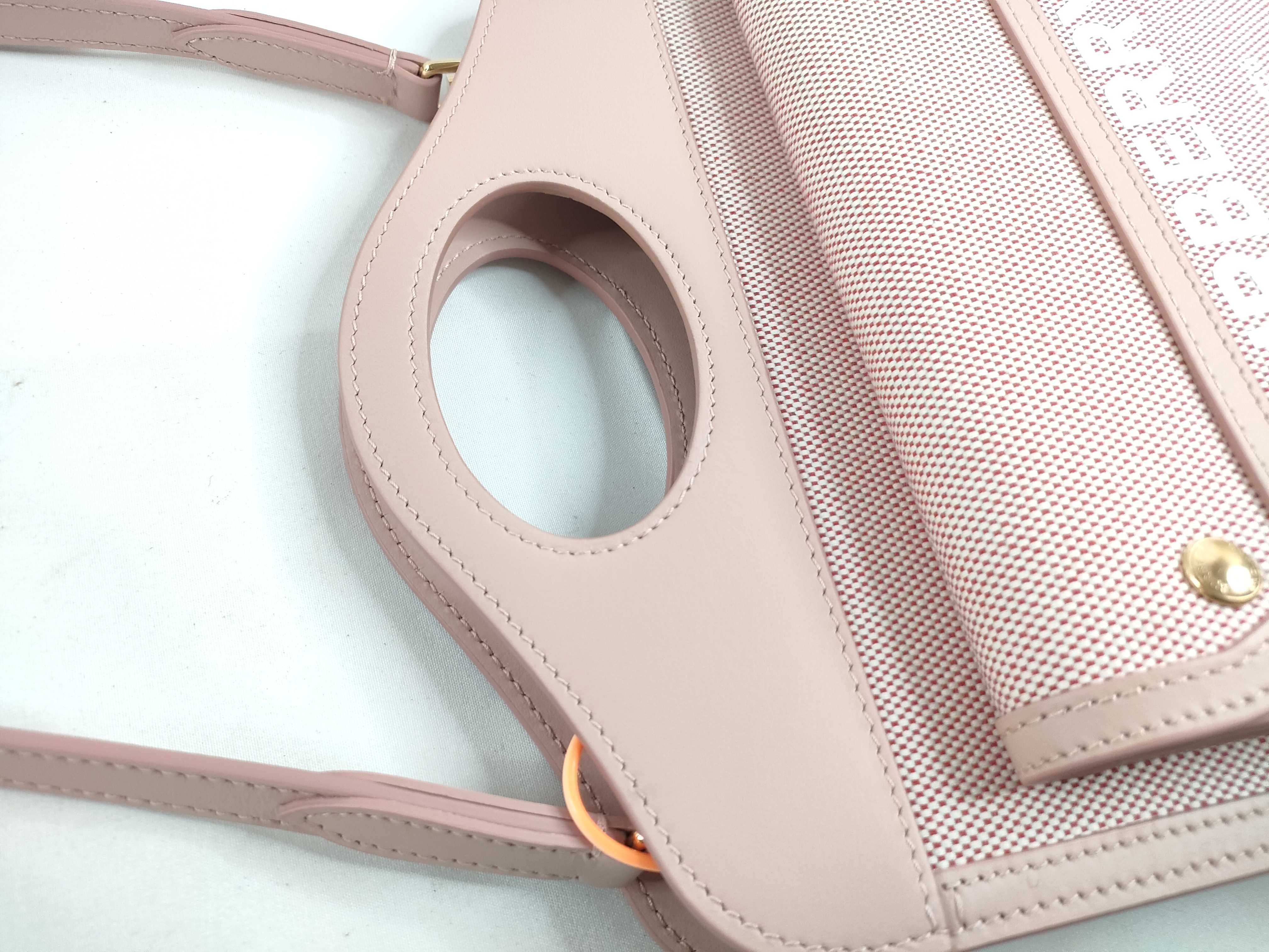 KR - Mini Two Tone canvas x leather 2-way Handbag Pink - Grade N Handbag — view 8