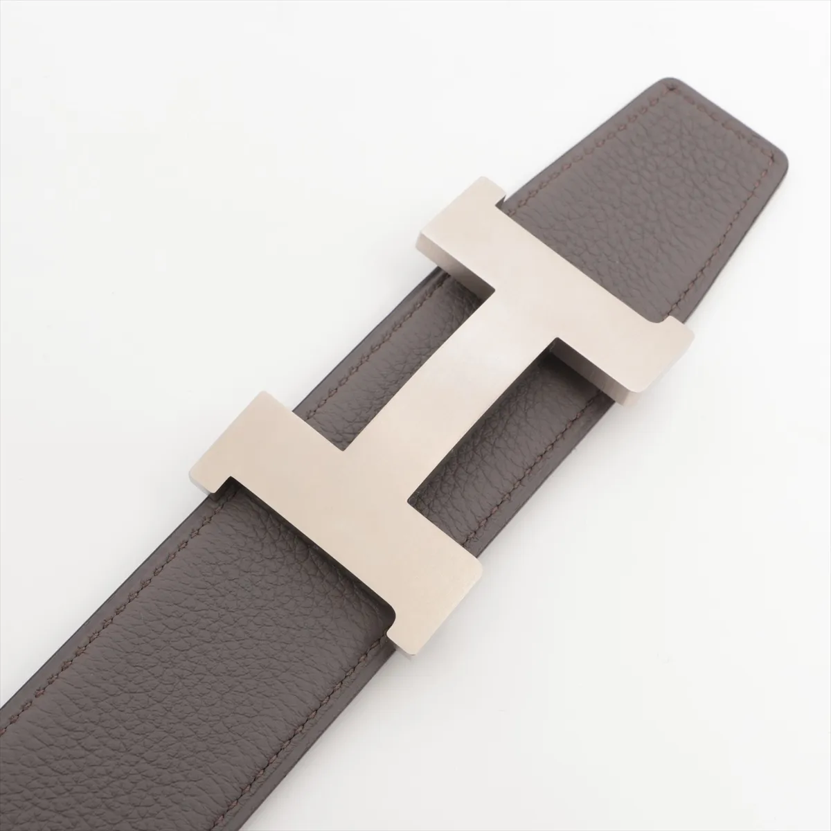 Constance H Belt W:2024 Belt 115 Box Calf x Togo White x Black x Gray — view 2
