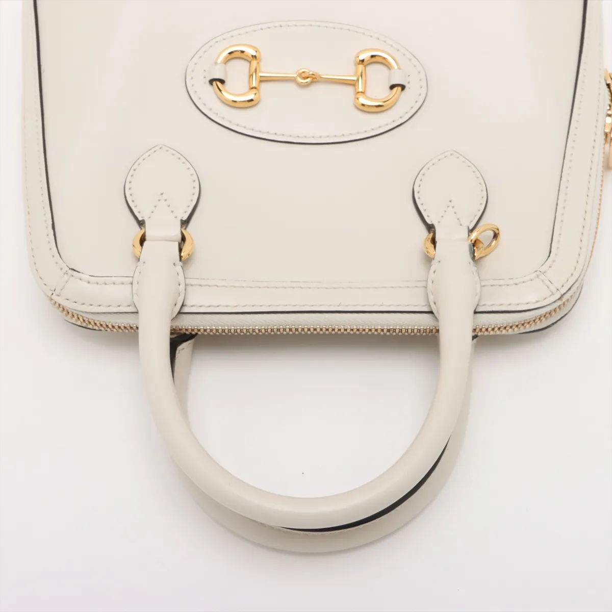 Horsebit 1955 Leather 2-Way Handbag, White, 621220 — view 5