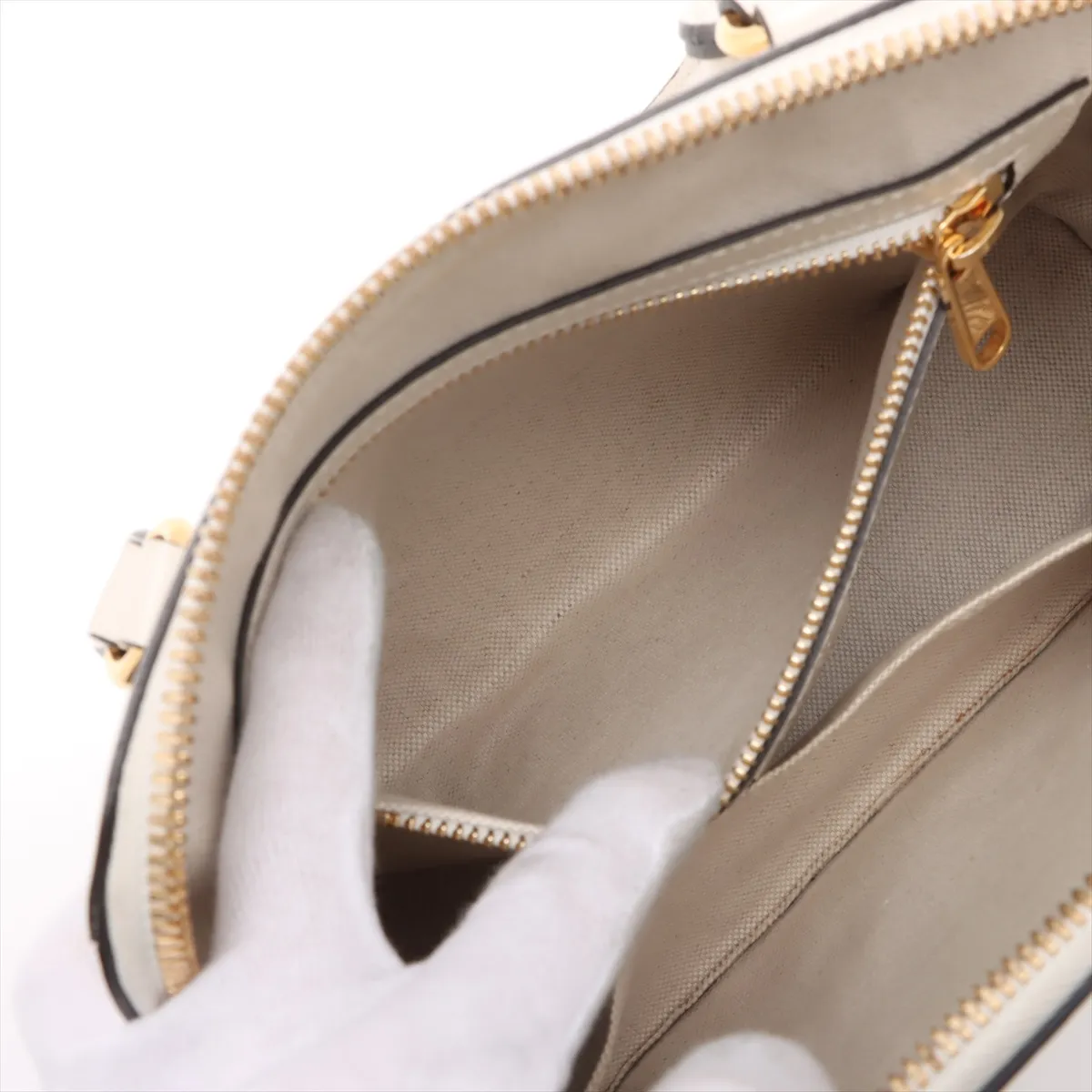 Horsebit 1955 Leather 2-Way Handbag, White, 621220 — view 10