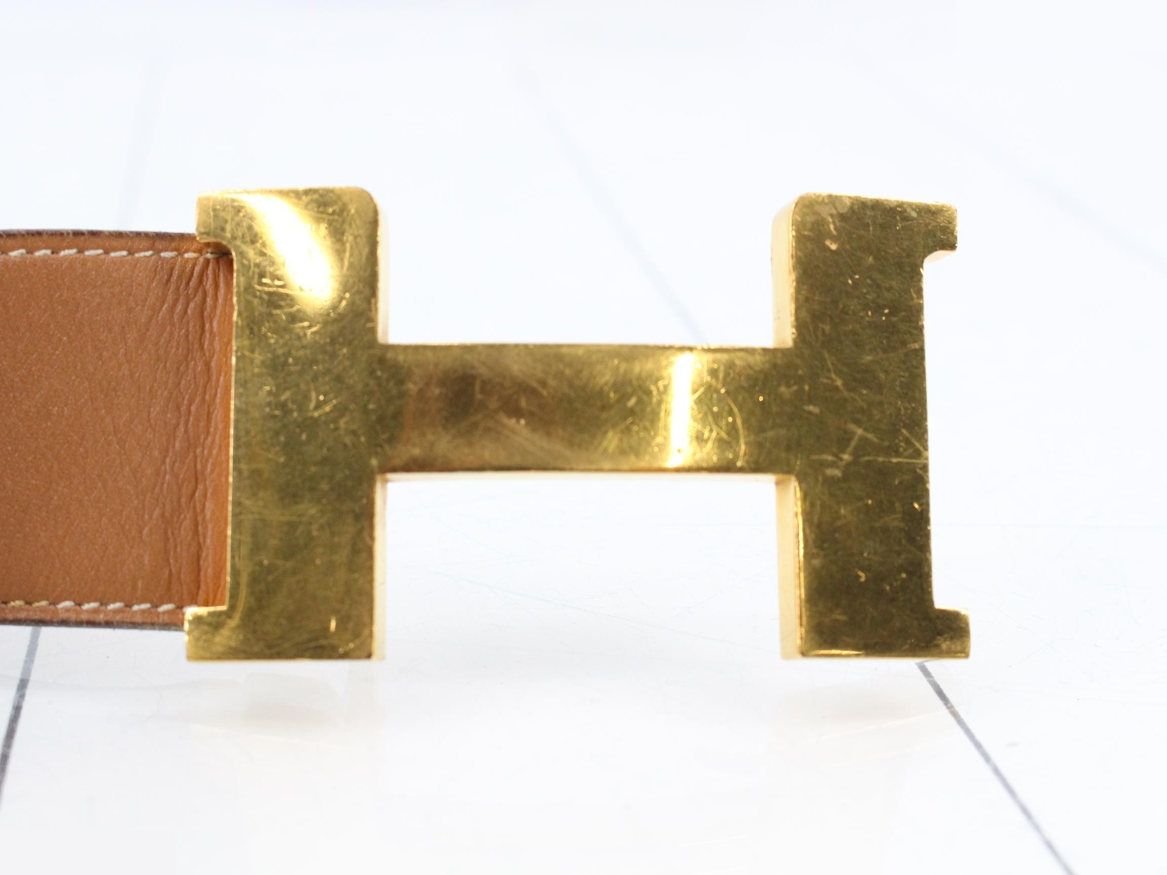 Leather H-buckle belt — view 3