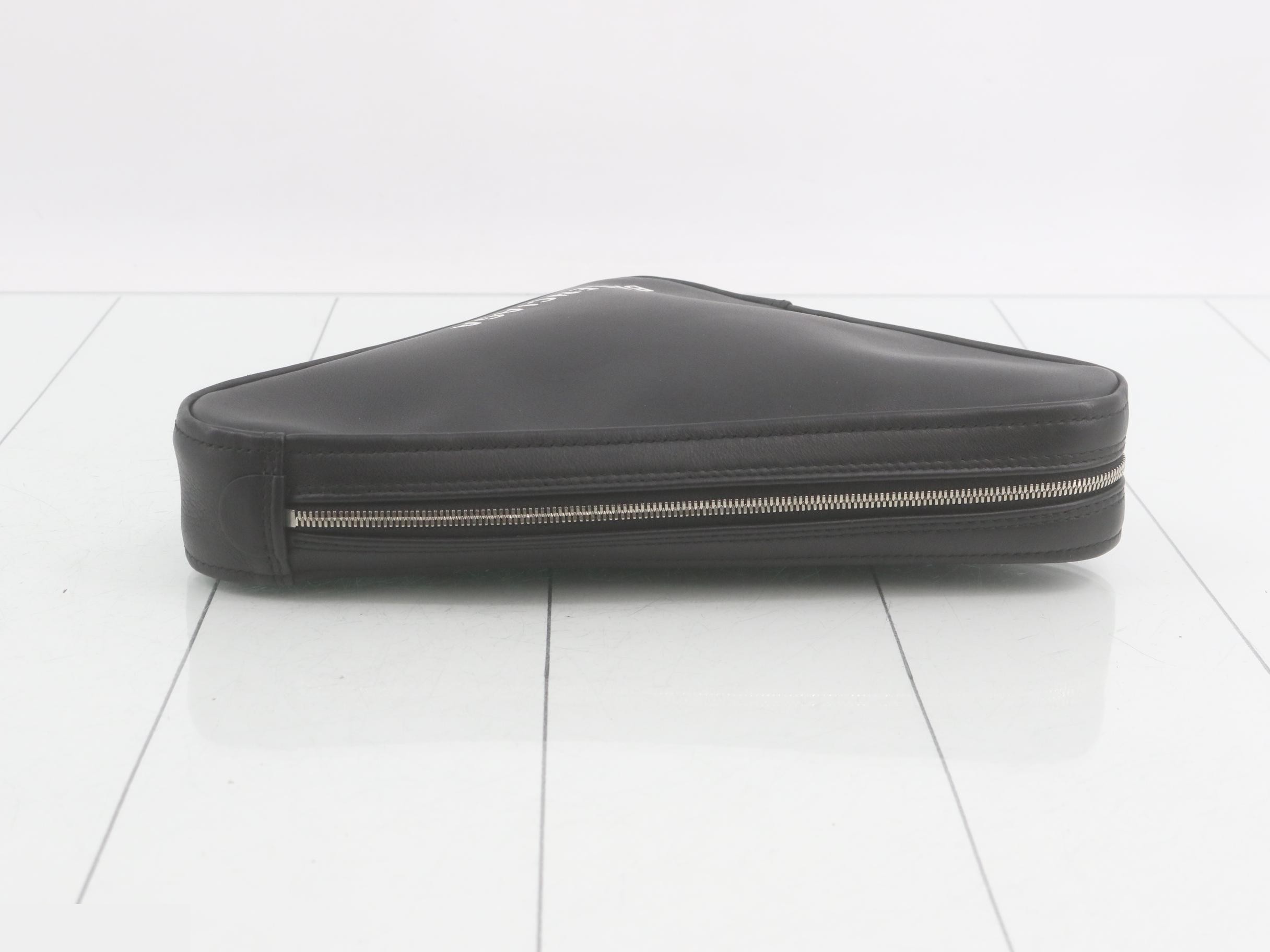 Triangle Clutch Bag, Black — view 3