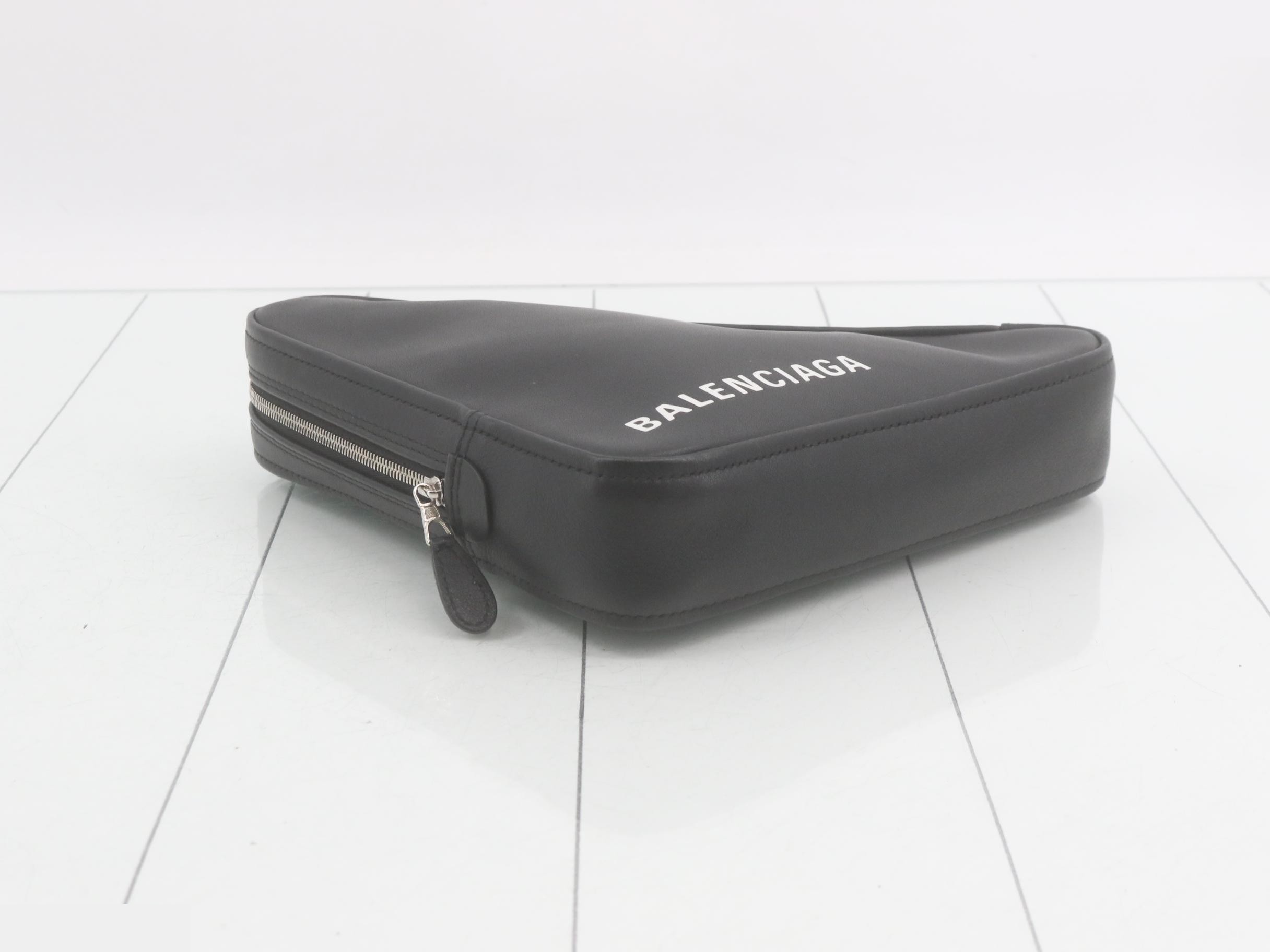 Triangle Clutch Bag, Black — view 5