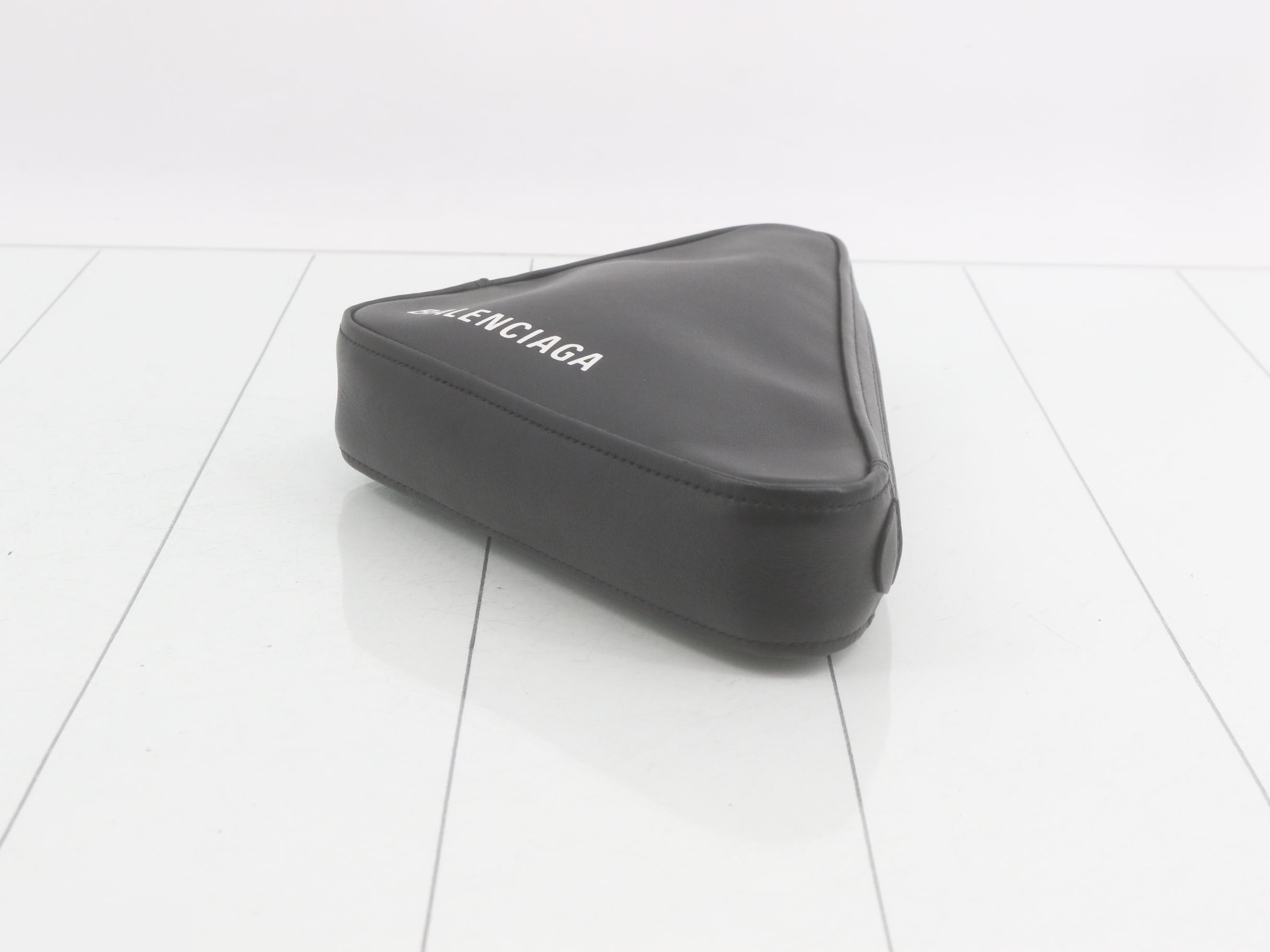 Triangle Clutch Bag, Black — view 6