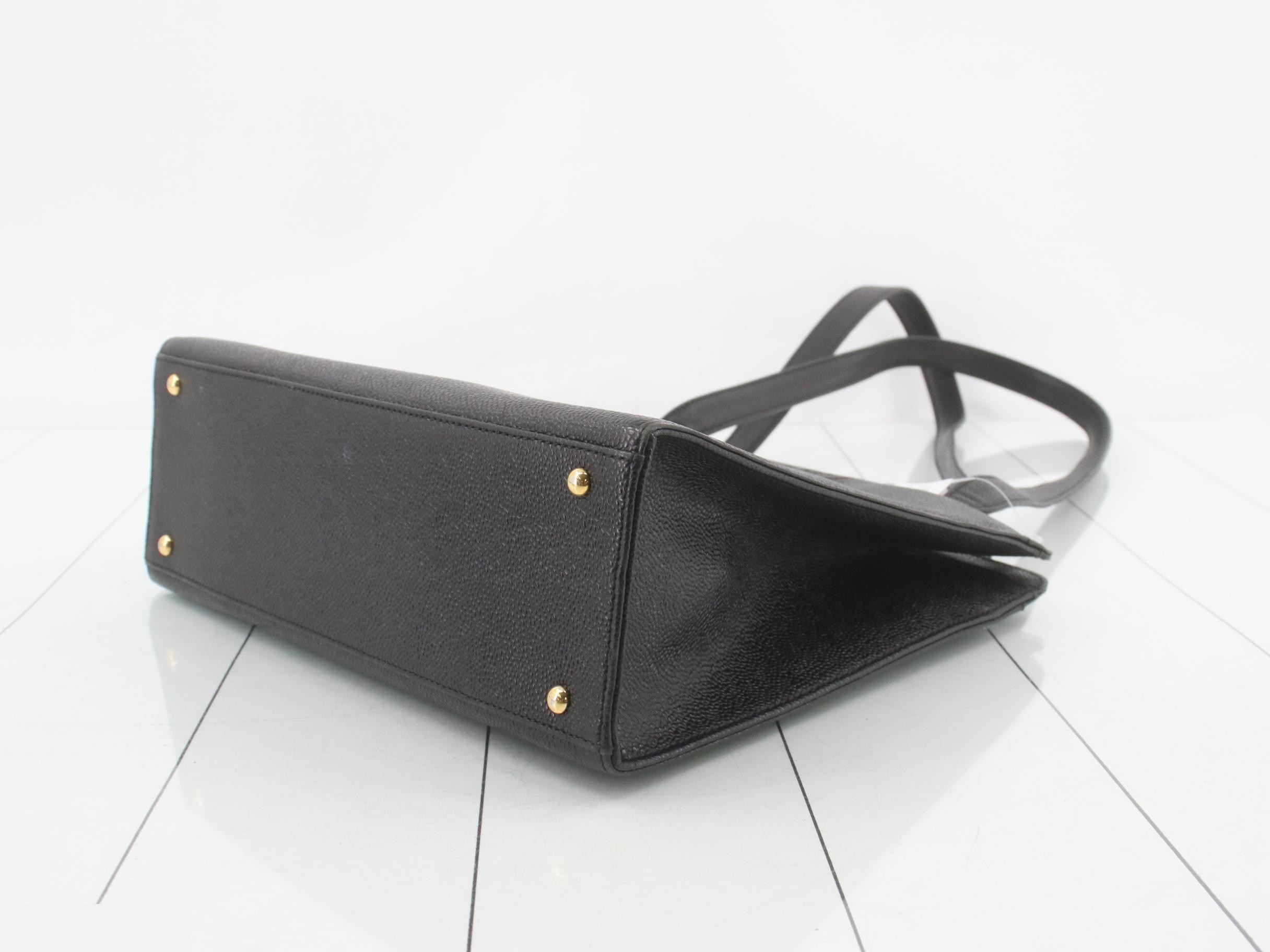 Tote bag with logo, black, caviar leather — view 6