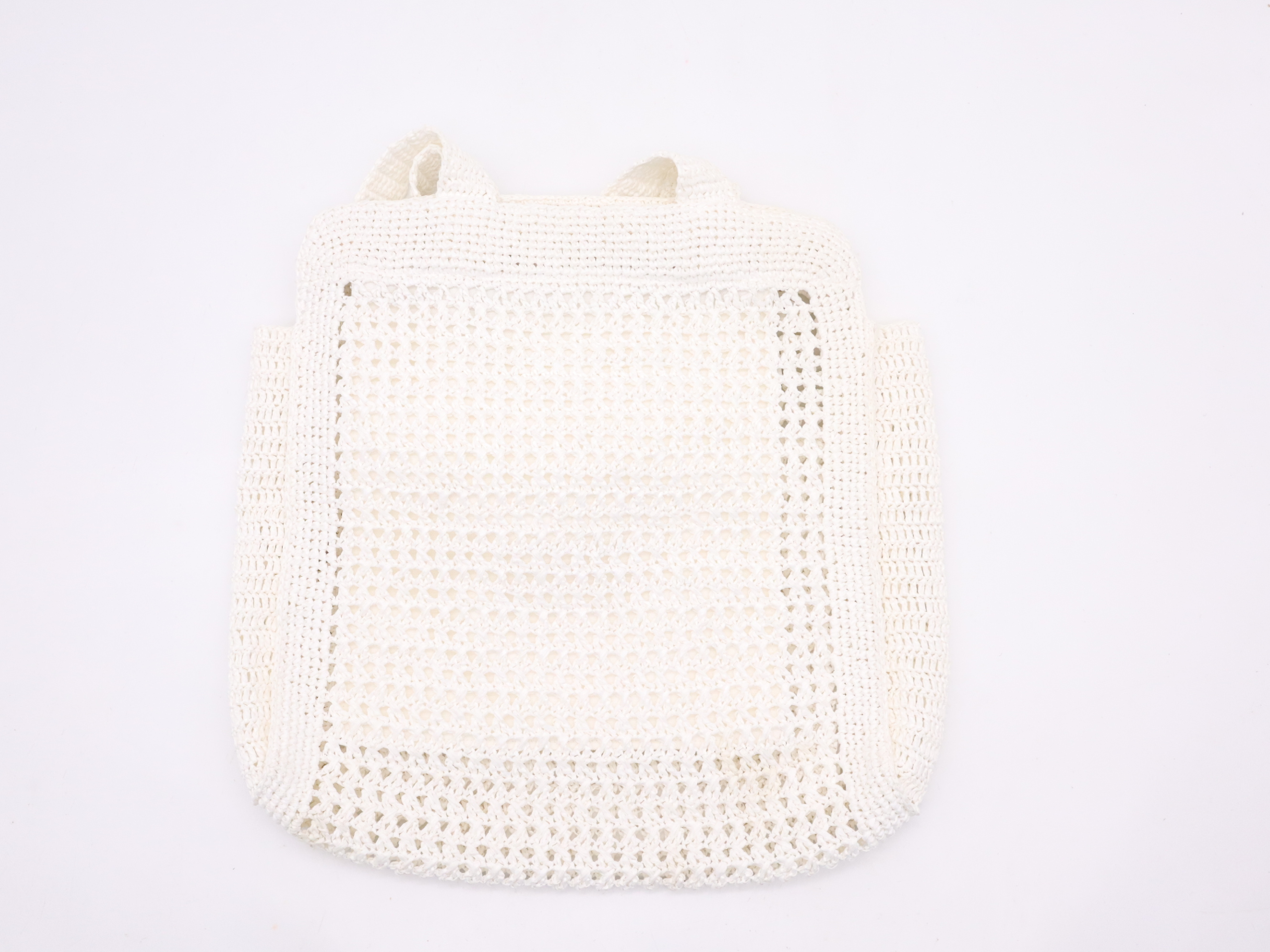 Raffia Crochet Tote Bag, White Tote Bag — view 2