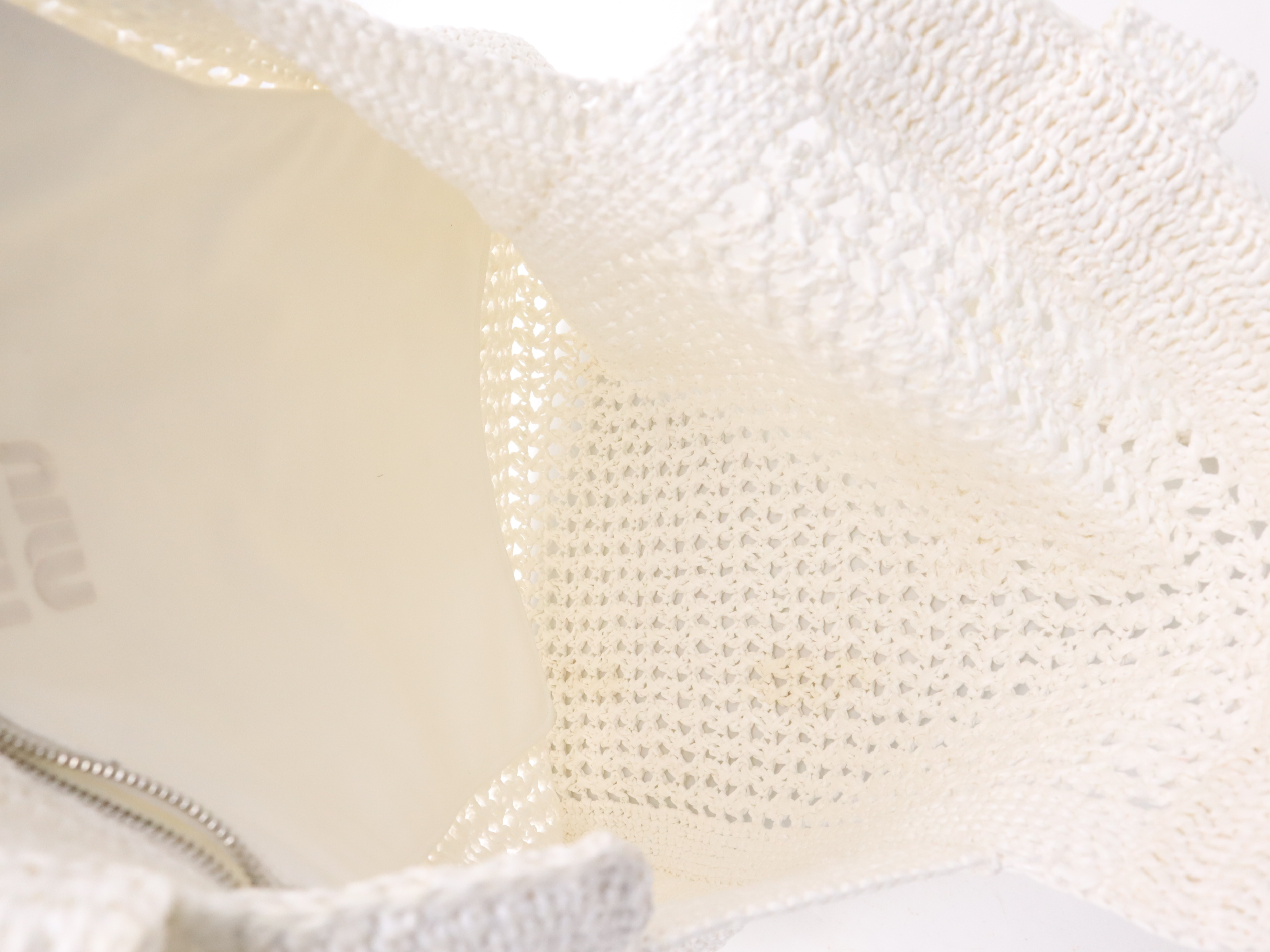 Raffia Crochet Tote Bag, White Tote Bag — view 11