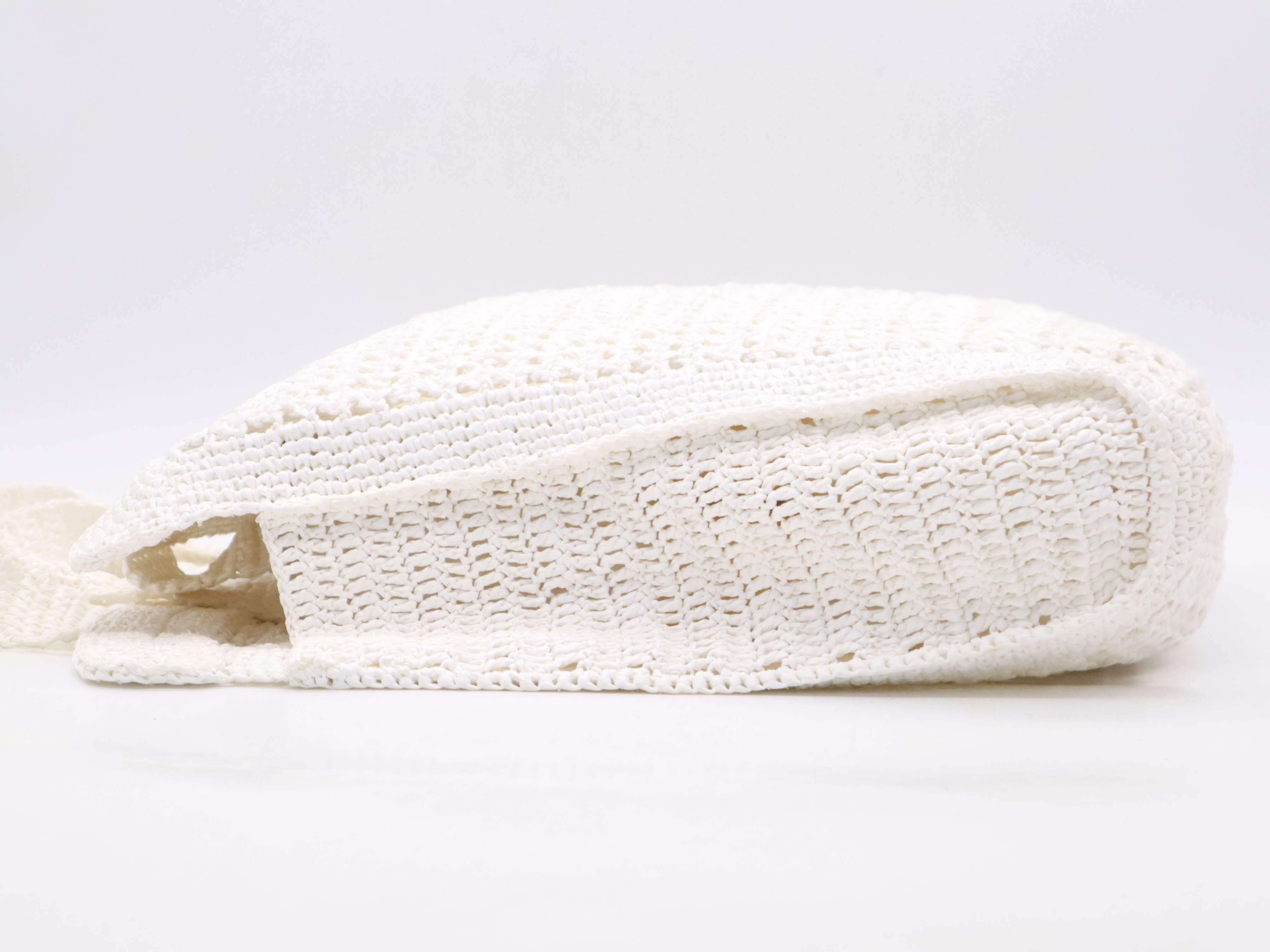 Raffia Crochet Tote Bag, White Tote Bag — view 3