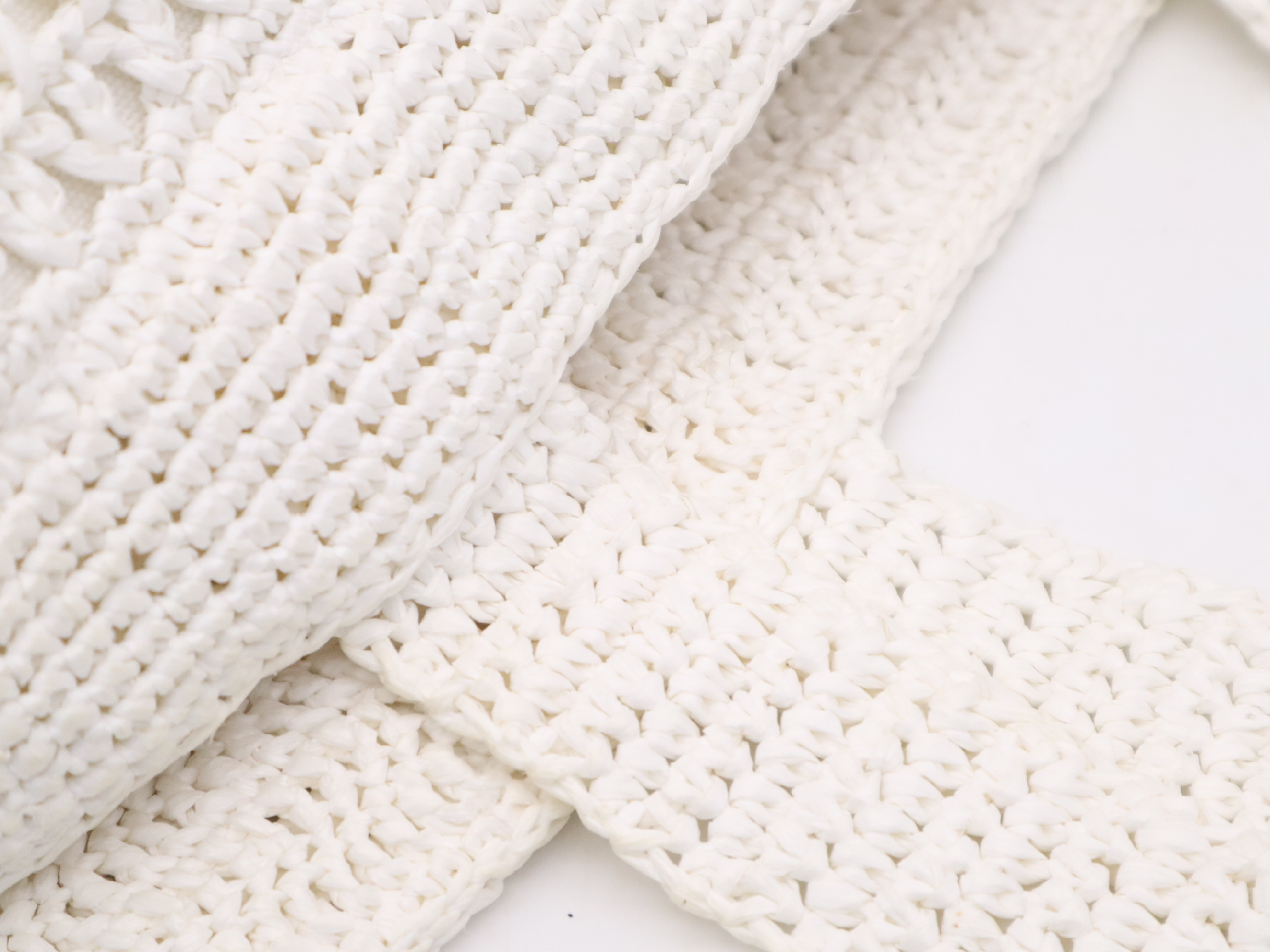 Raffia Crochet Tote Bag, White Tote Bag — view 7