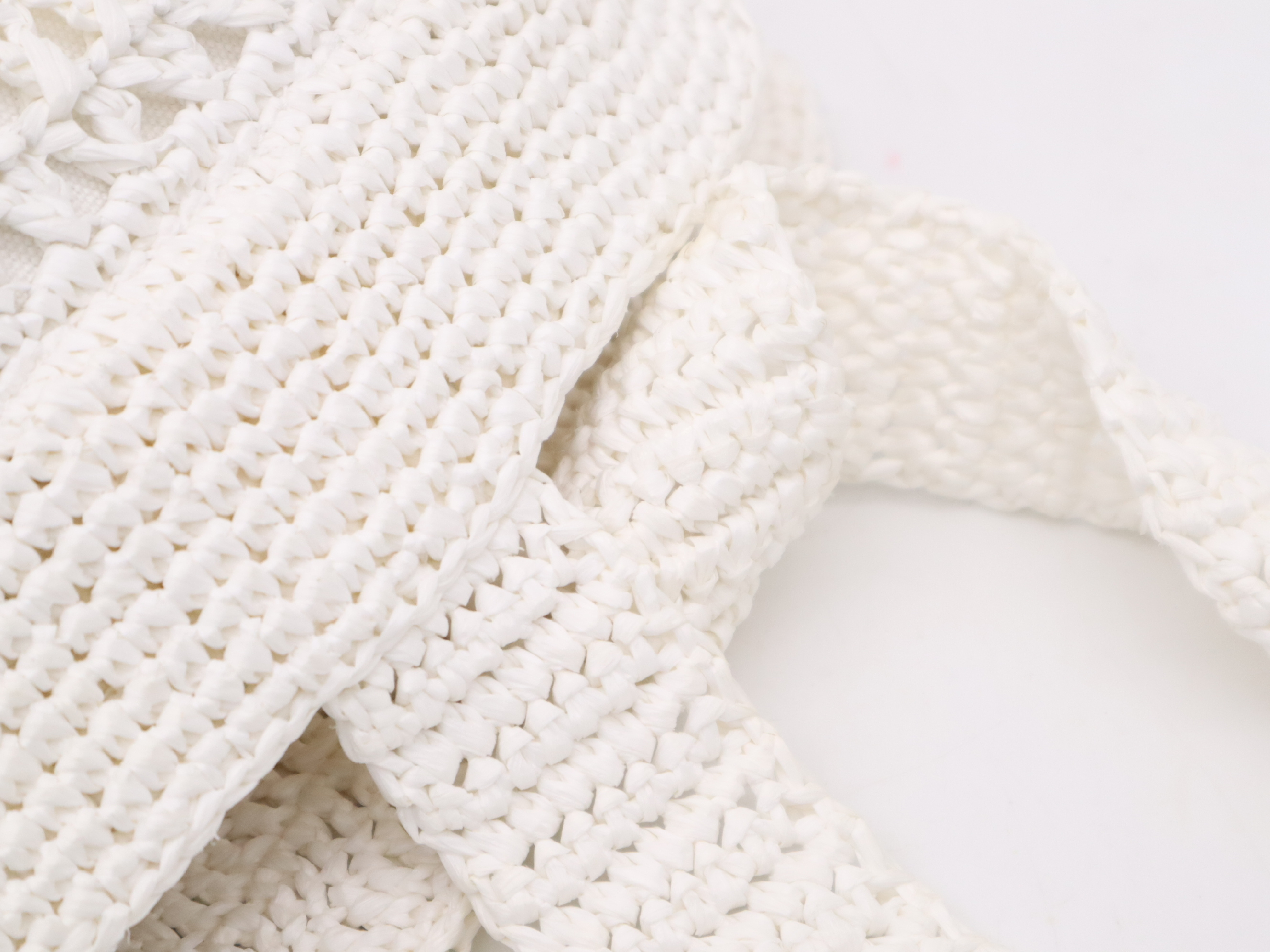Raffia Crochet Tote Bag, White Tote Bag — view 8