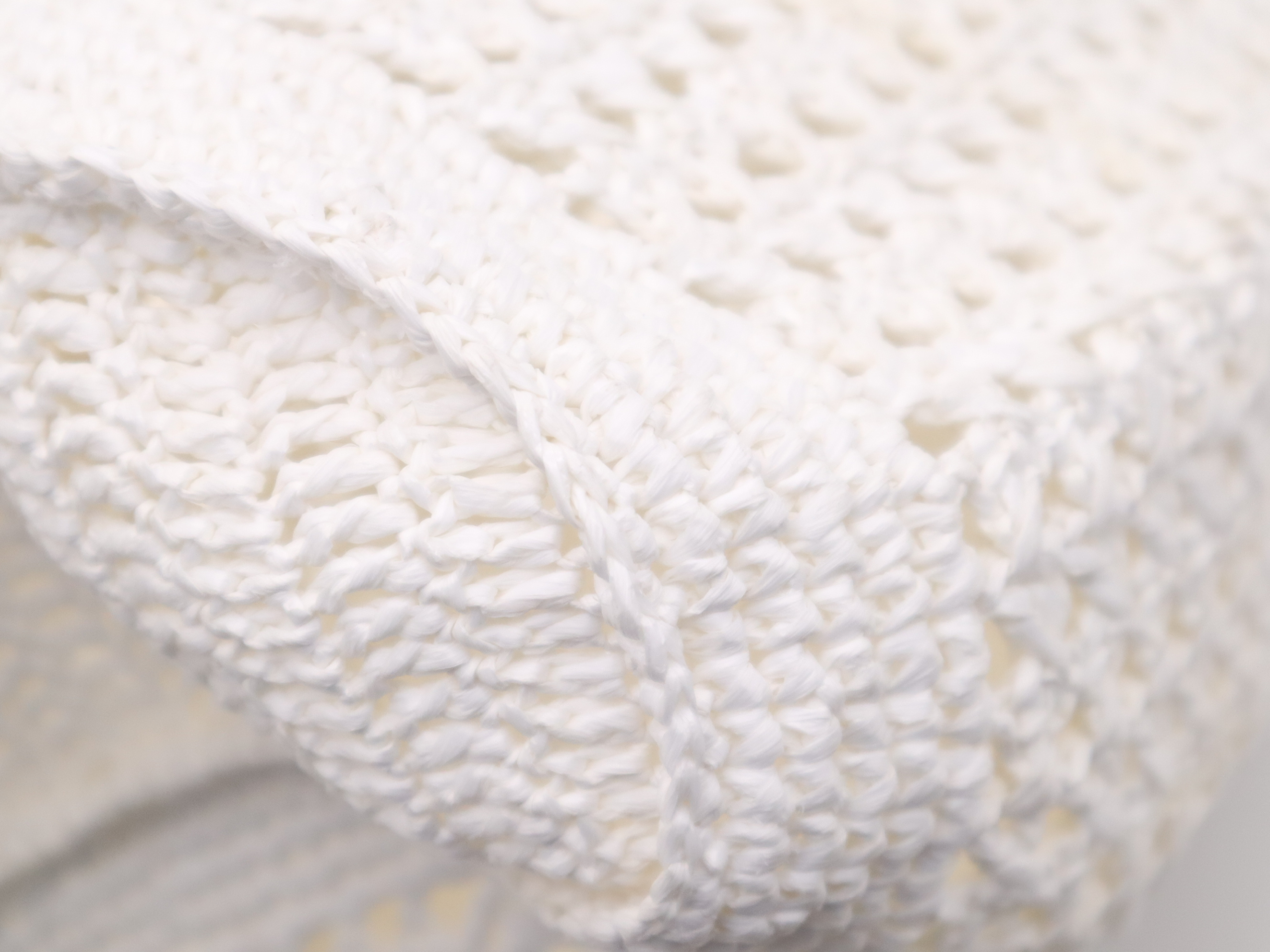 Raffia Crochet Tote Bag, White Tote Bag — view 10