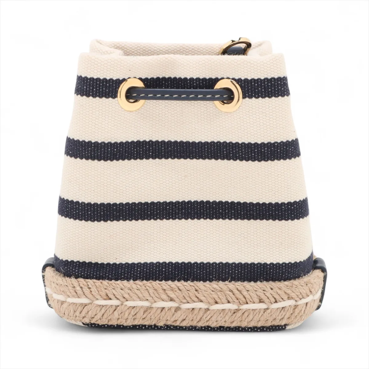 canvas x jute chain shoulder bag beige x navy 1NR16H — view 2